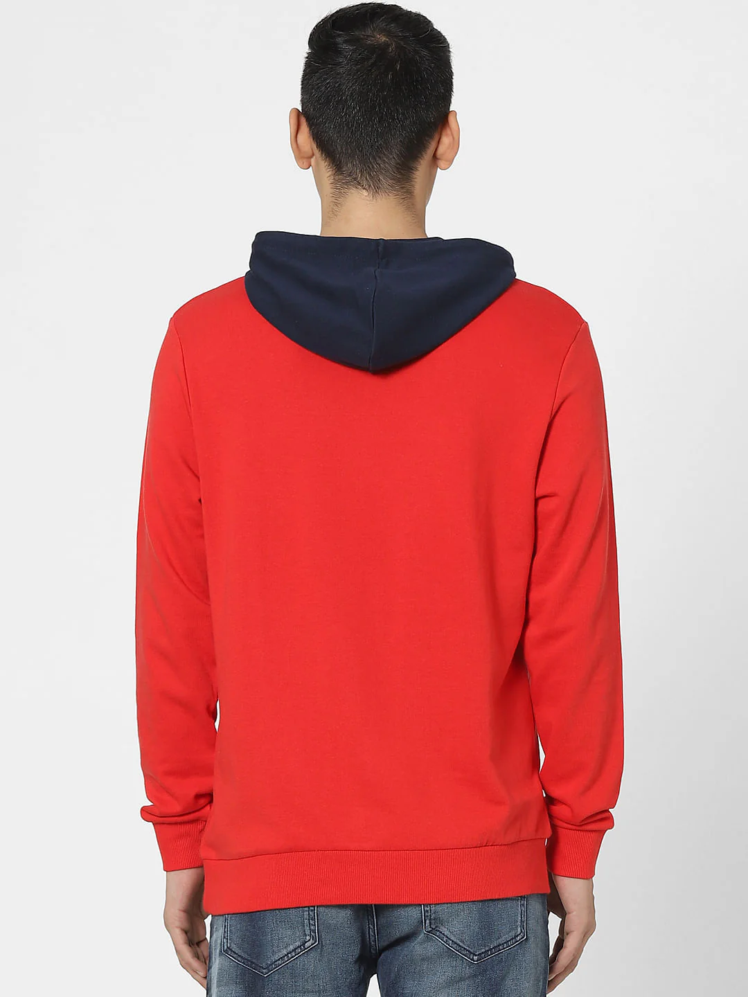 Red Colourblocked Hooded Sweatshirt - Image 4