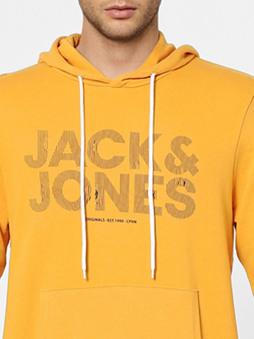 Yellow Graphic Print Hooded Sweatshirt - Image 5