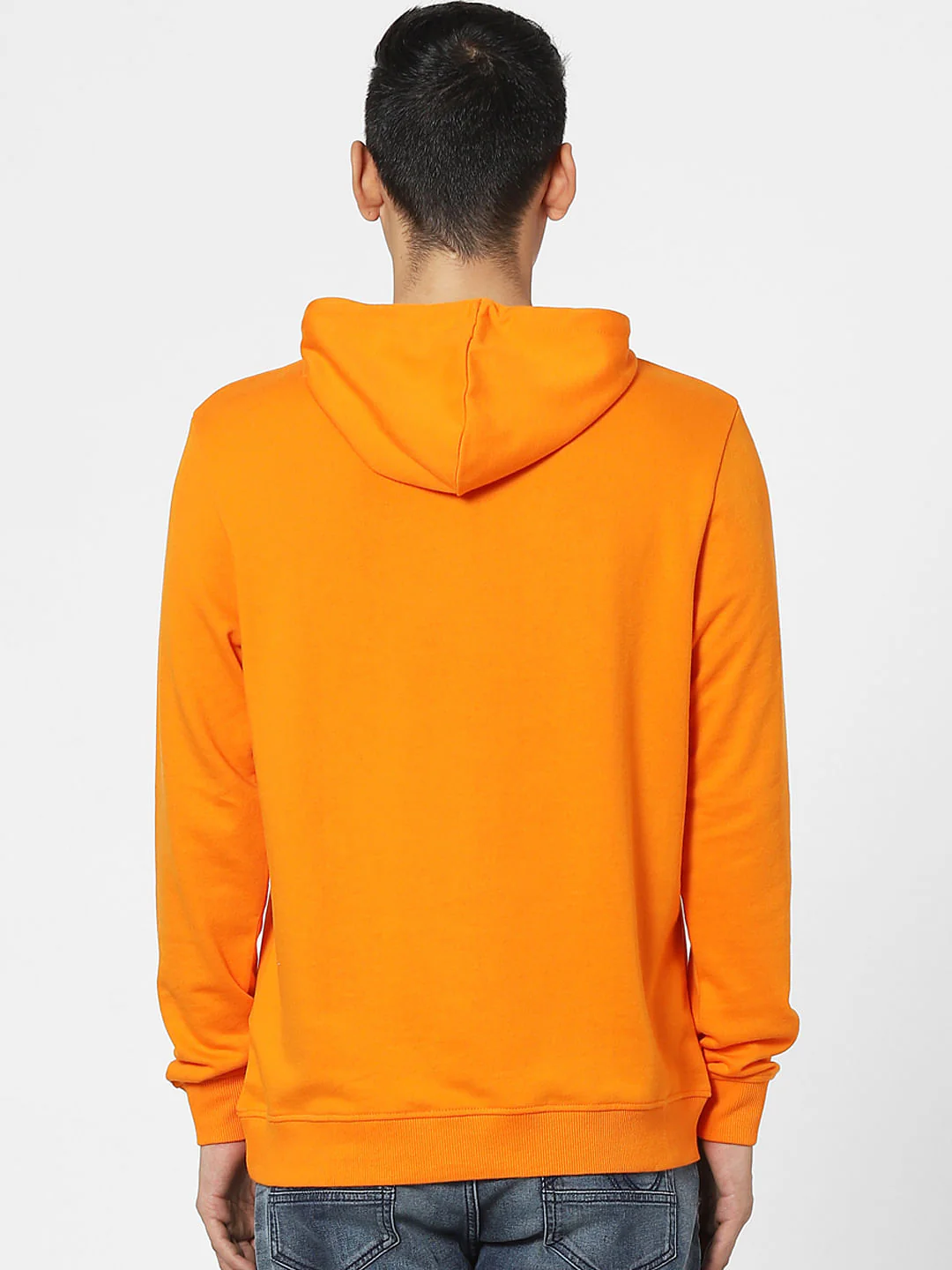 Orange Graphic Print Hooded Sweatshirt - Image 4