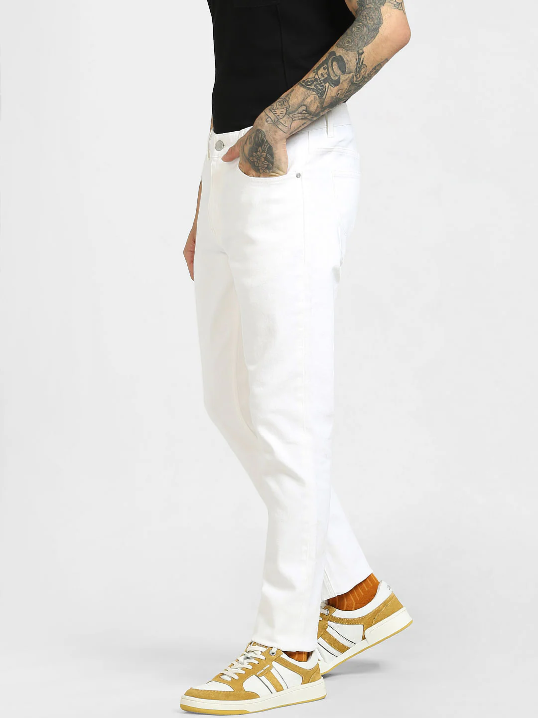 White Low Rise Ben Skinny Jeans - Image 3