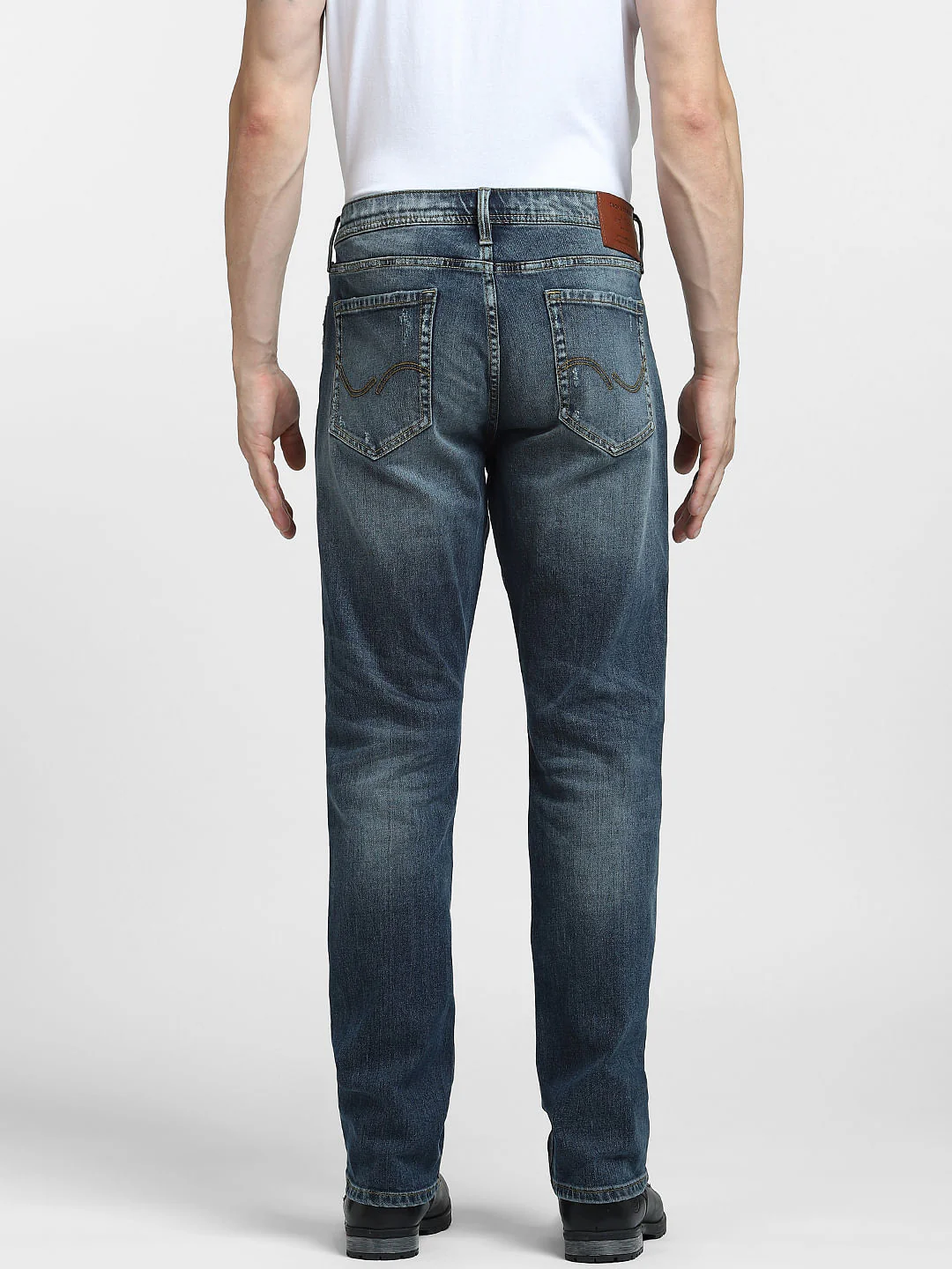 Blue Mid Rise Clark Regular Fit Jeans - Image 4