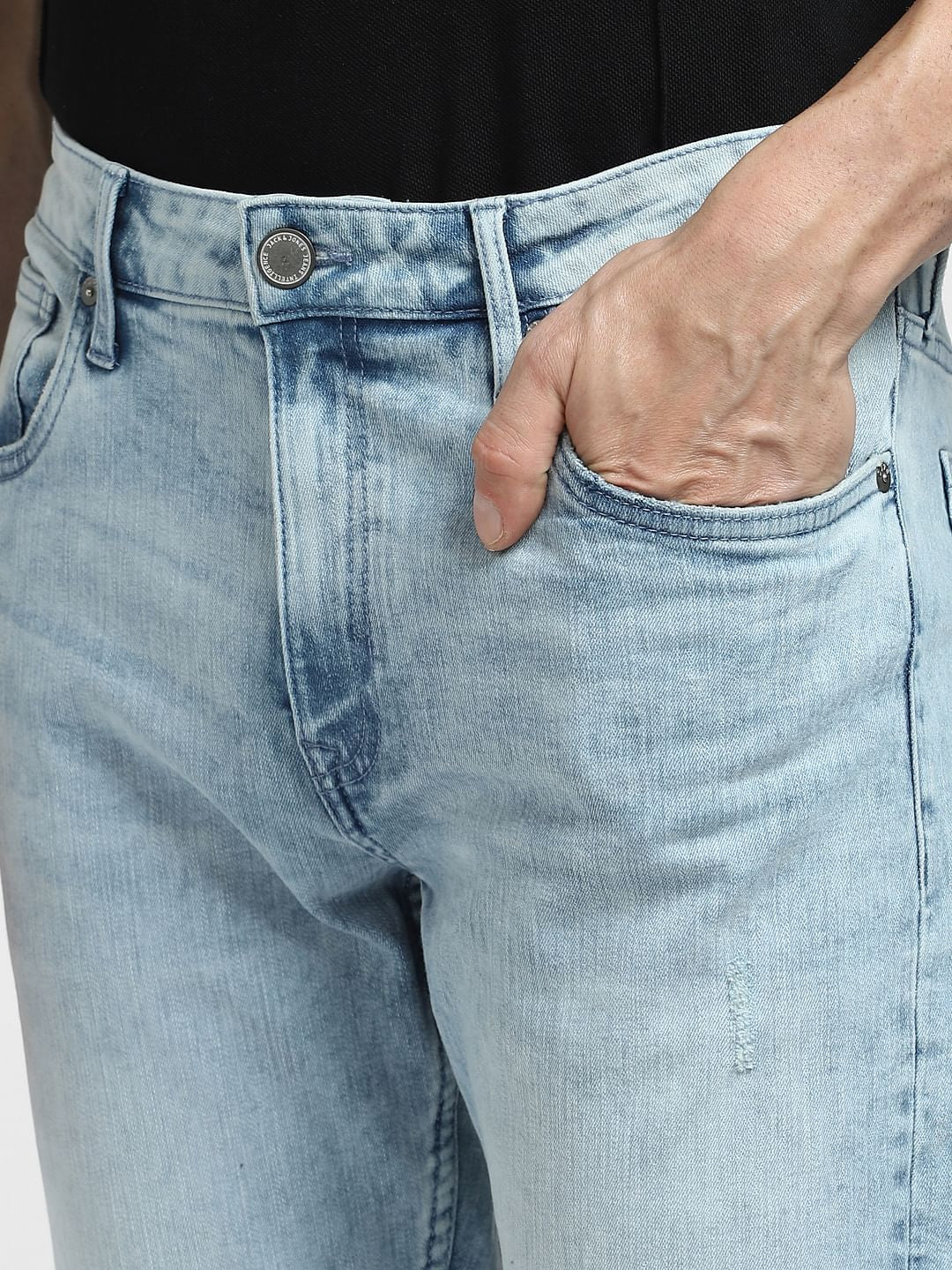 Light Blue Low Rise Liam Skinny Fit Jeans - Image 5