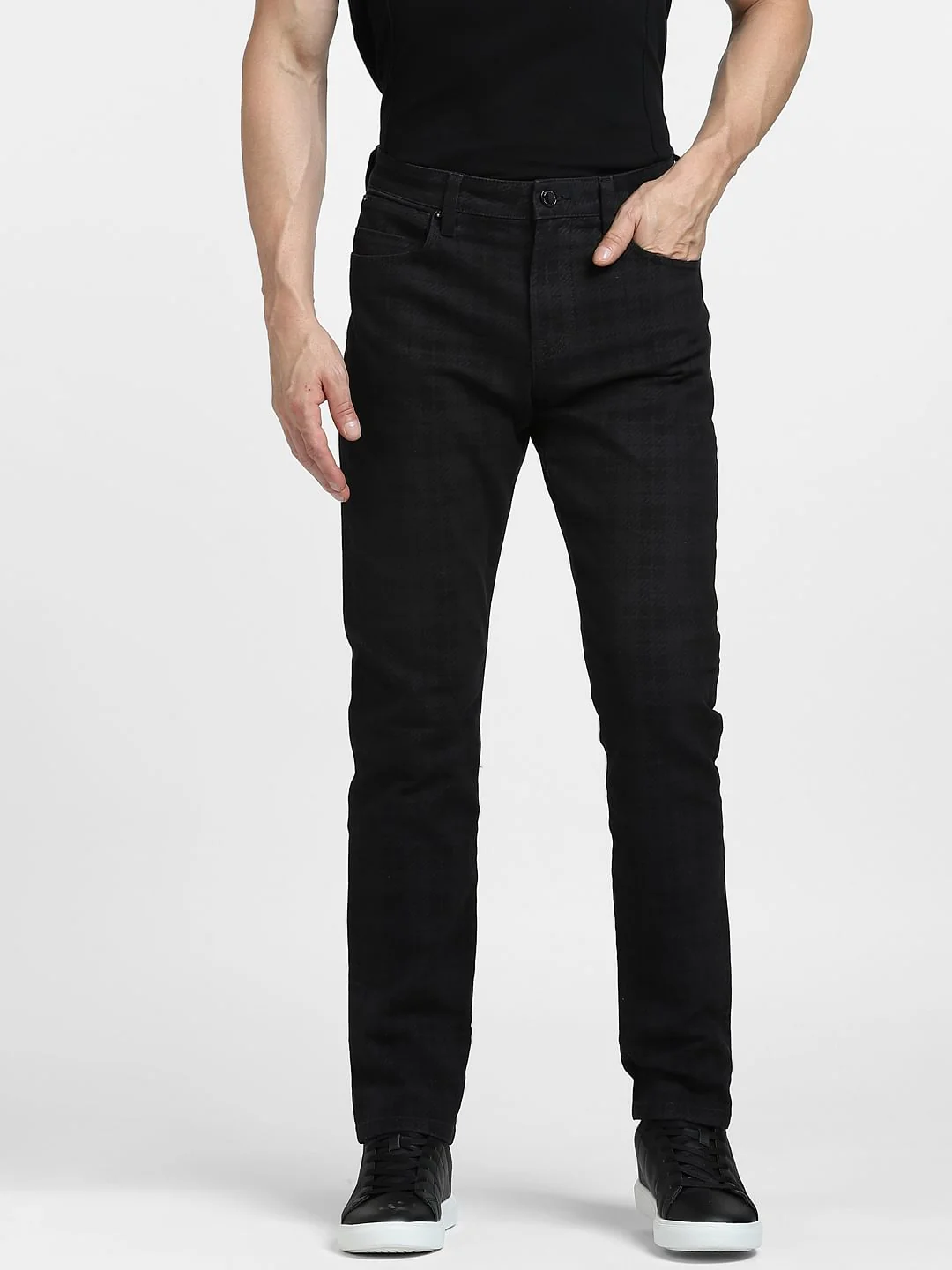 Black Low Rise Glenn Slim Fit Jeans - Image 2