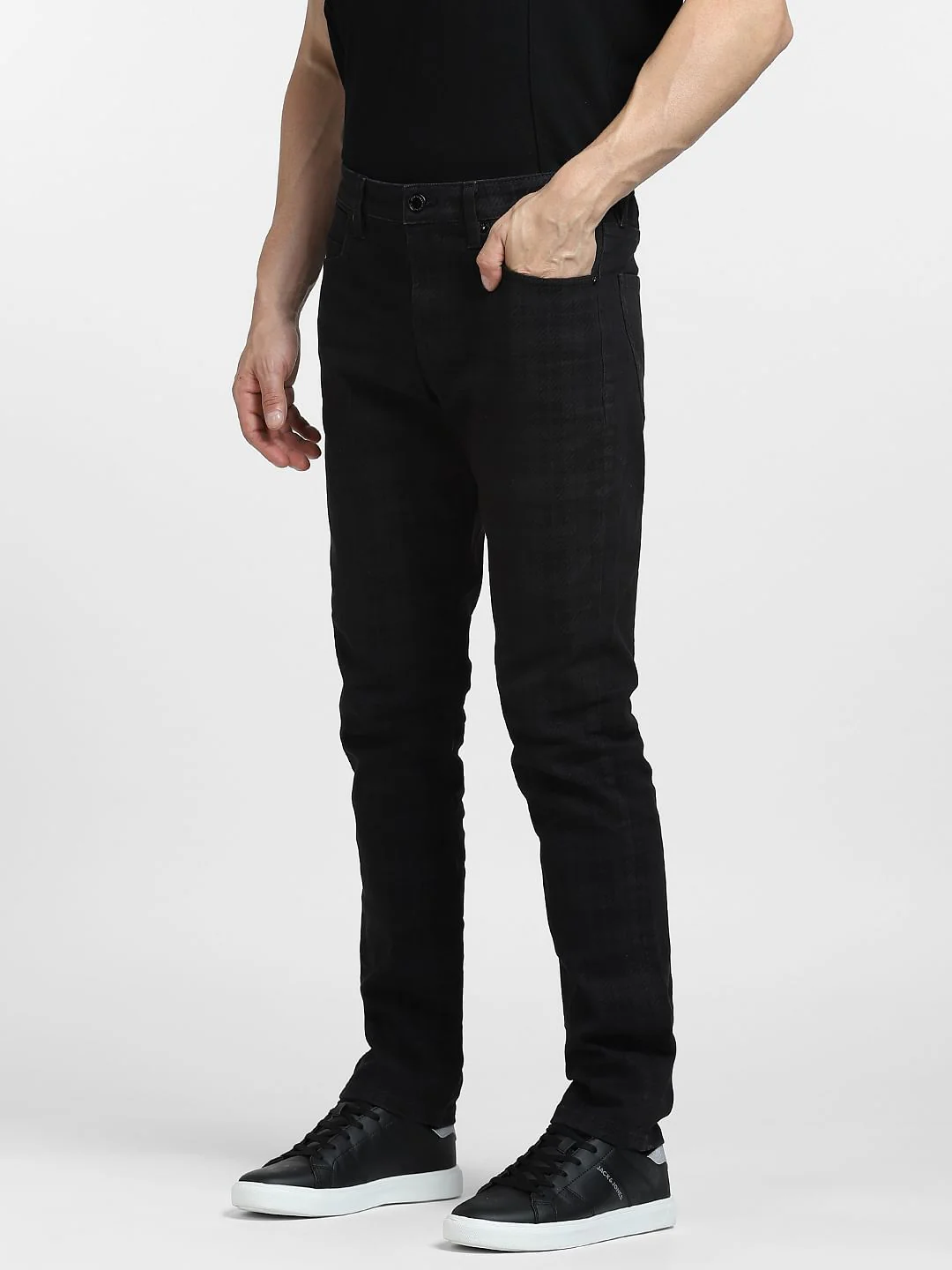 Black Low Rise Glenn Slim Fit Jeans - Image 3
