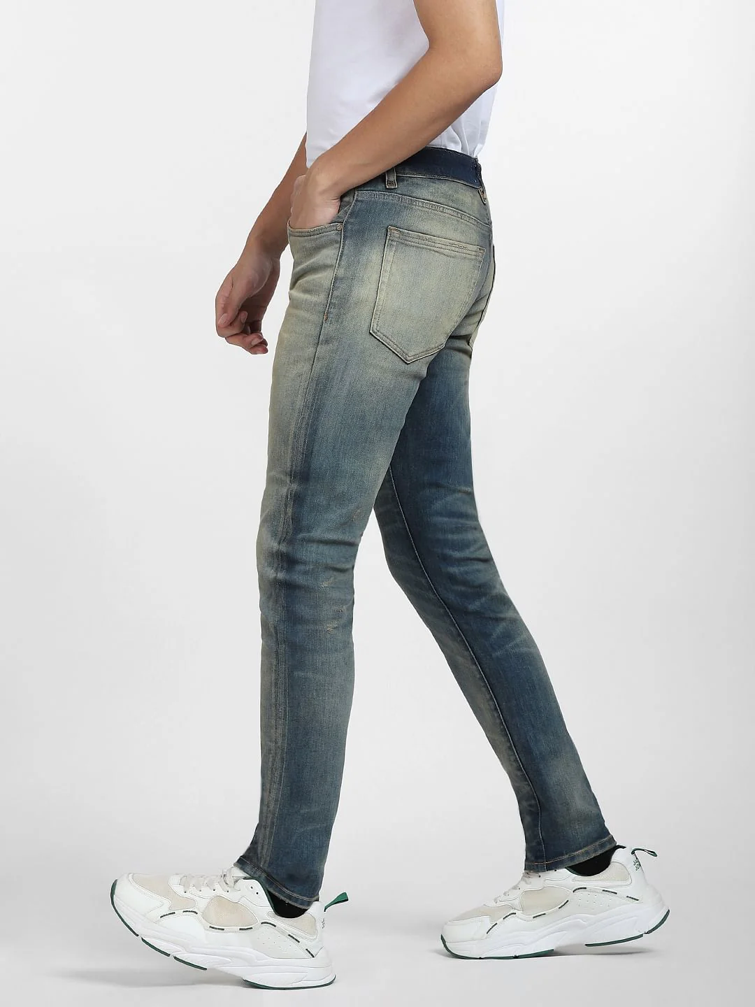 Blue Low Rise Washed Glenn Slim Fit Jeans - Image 3