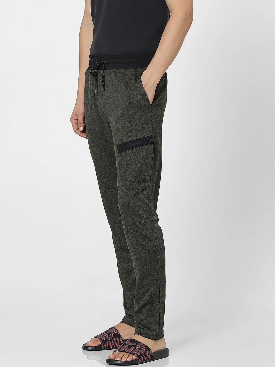 Olive Green High Rise Sweatpants - Image 3