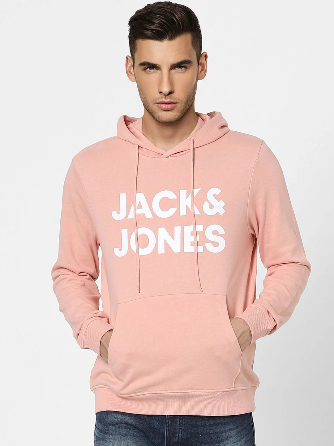 Peach Logo Print Hooded Sweatshirt - Image 2