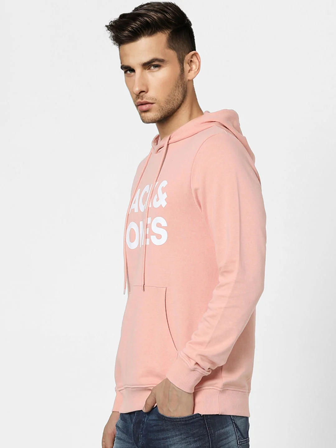 Peach Logo Print Hooded Sweatshirt - Image 3