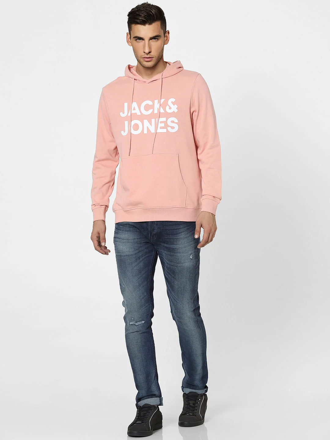 Peach Logo Print Hooded Sweatshirt - Image 6