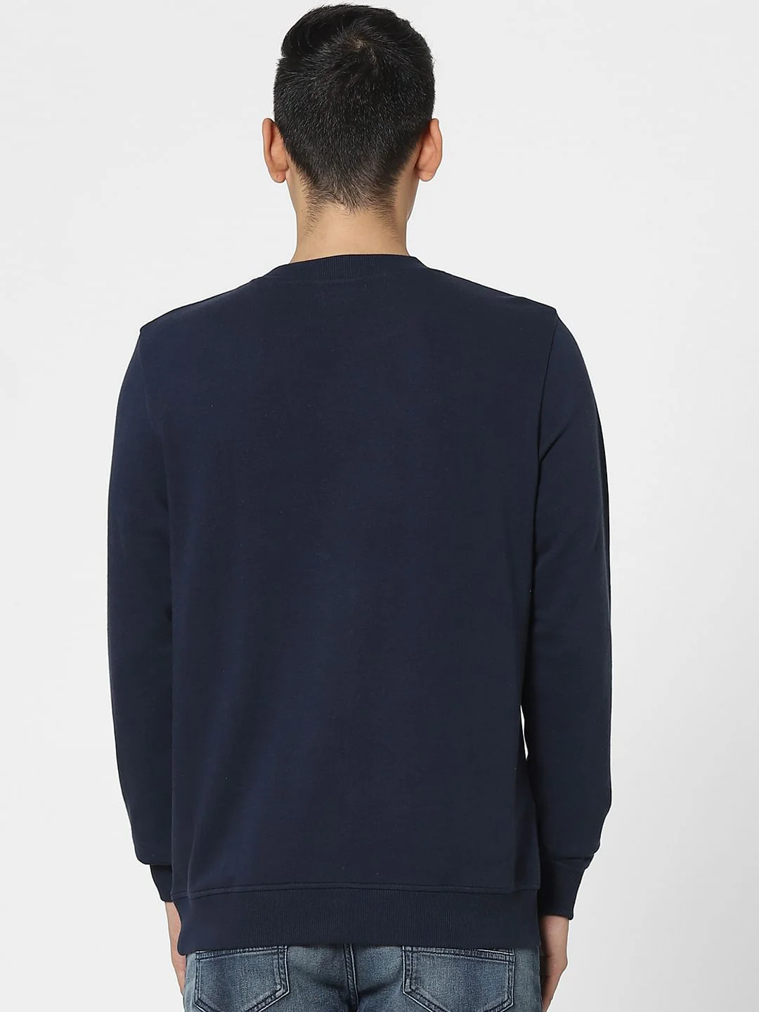 Navy Blue Logo Print Sweatshirt - Image 4