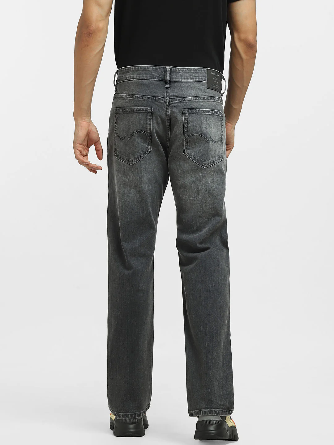 Grey Mid Rise Clark Regular Fit Jeans - Image 4