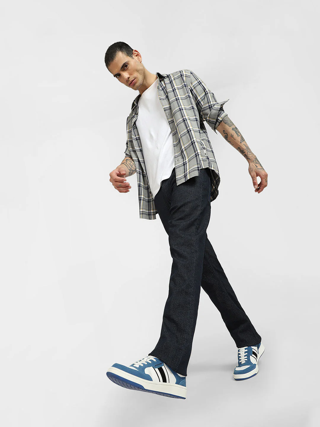 Dark Blue Mid Rise Clark Regular Jeans