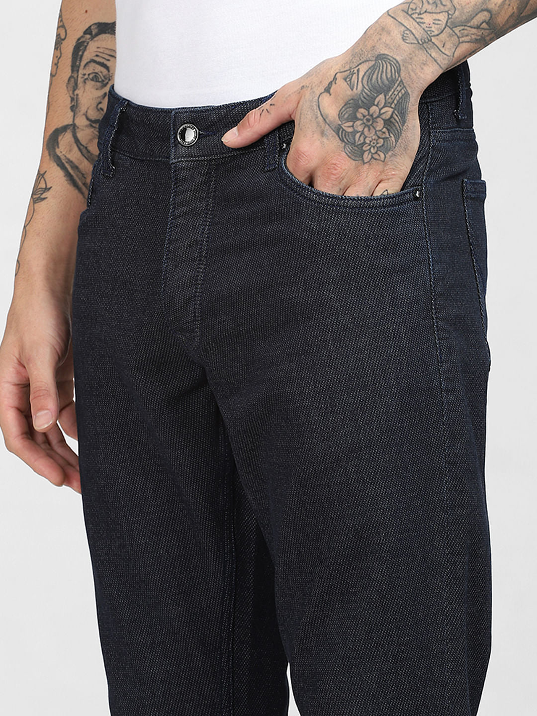 Dark Blue Mid Rise Clark Regular Jeans - Image 5