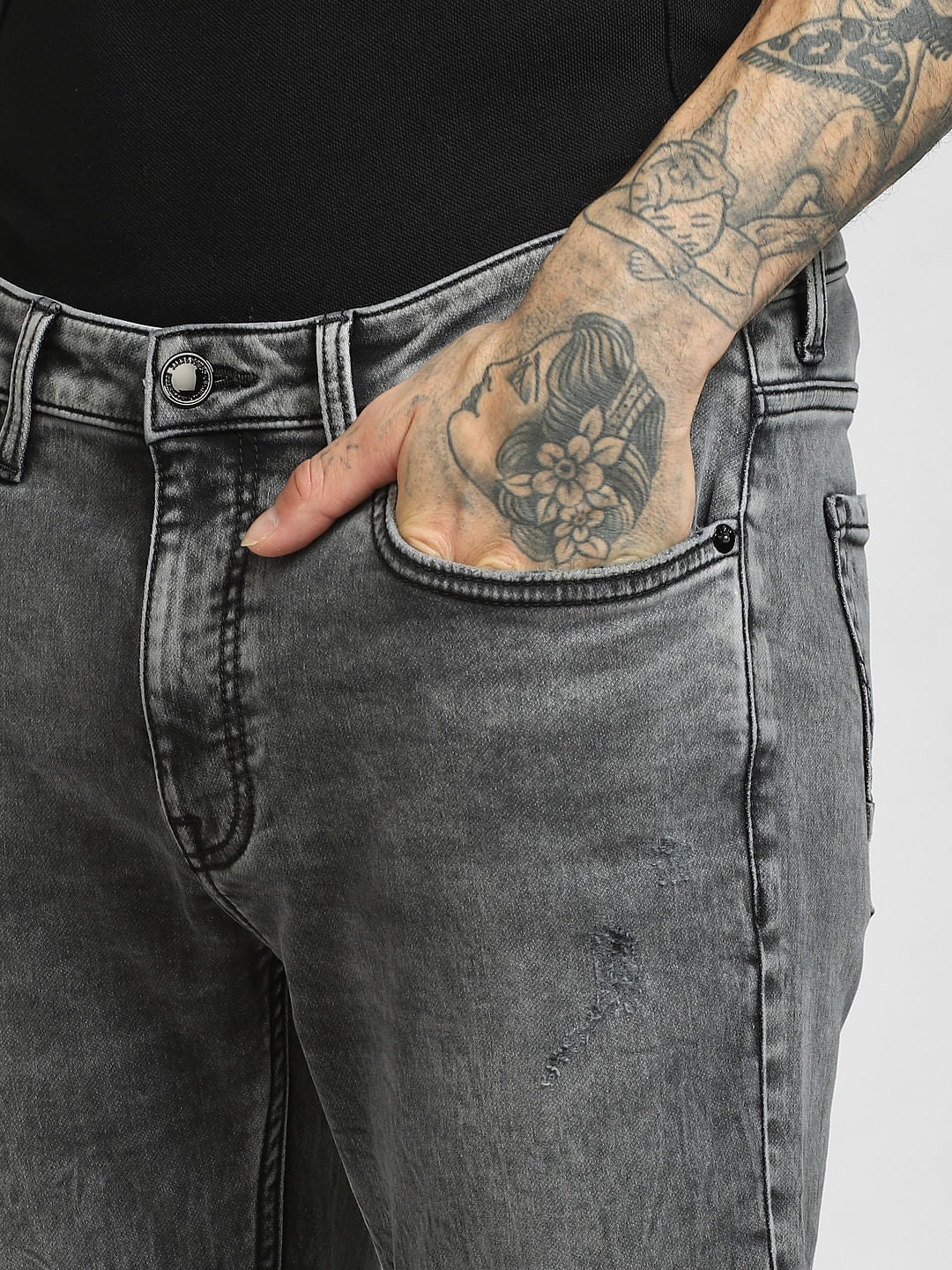 Black Low Rise Liam Skinny Jeans - Image 5