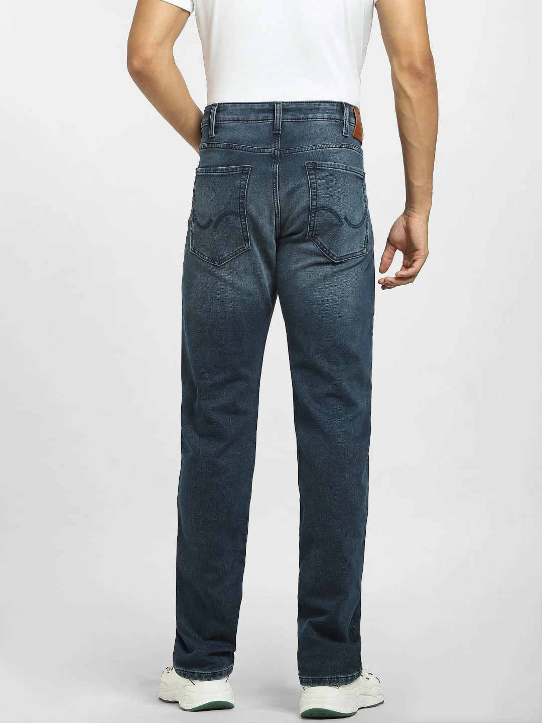 Dark Blue Mid Rise Clark Regular Fit Jeans - Image 4