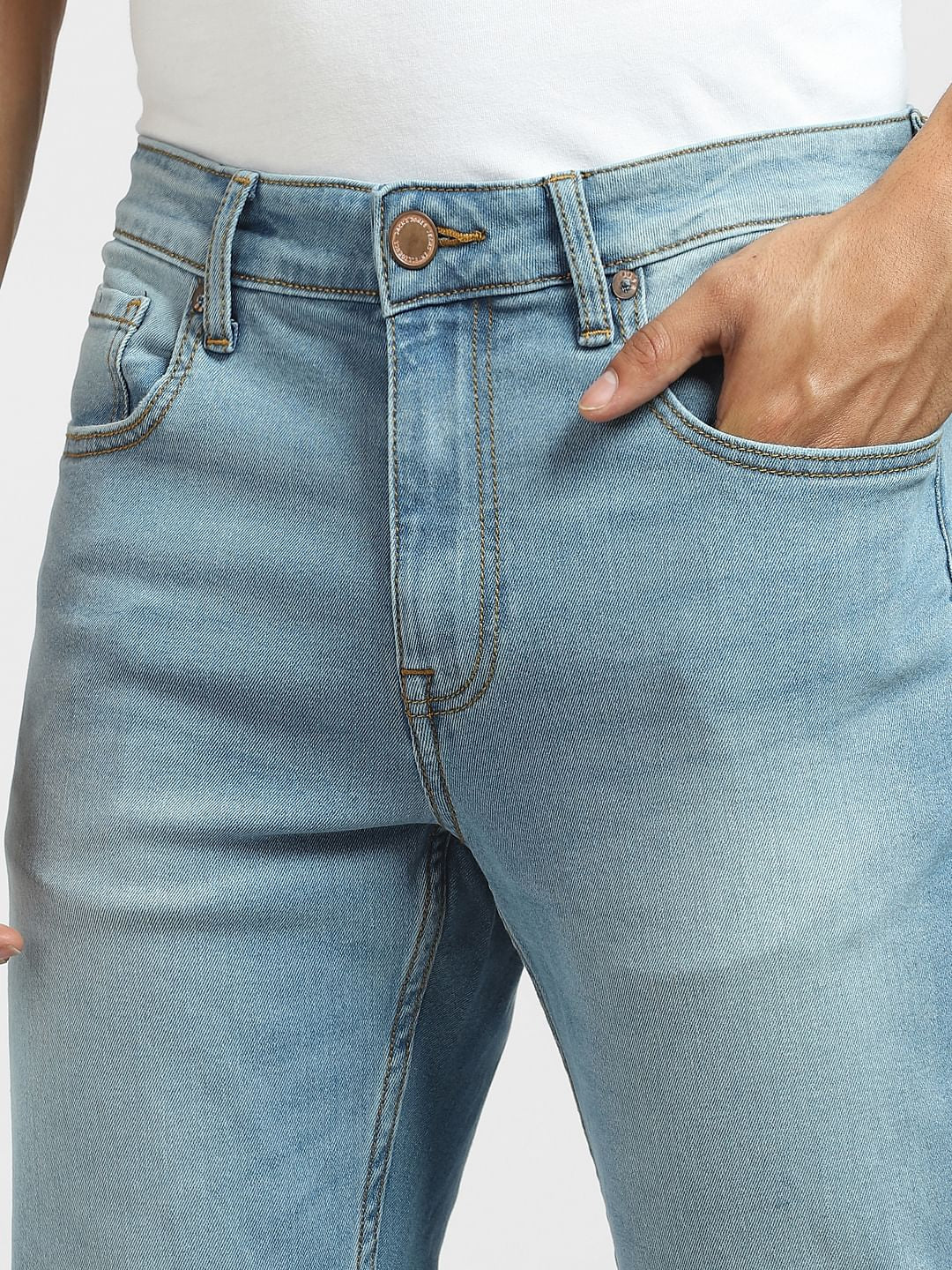 Light Blue Low Rise Washed Glenn Slim Jeans - Image 5