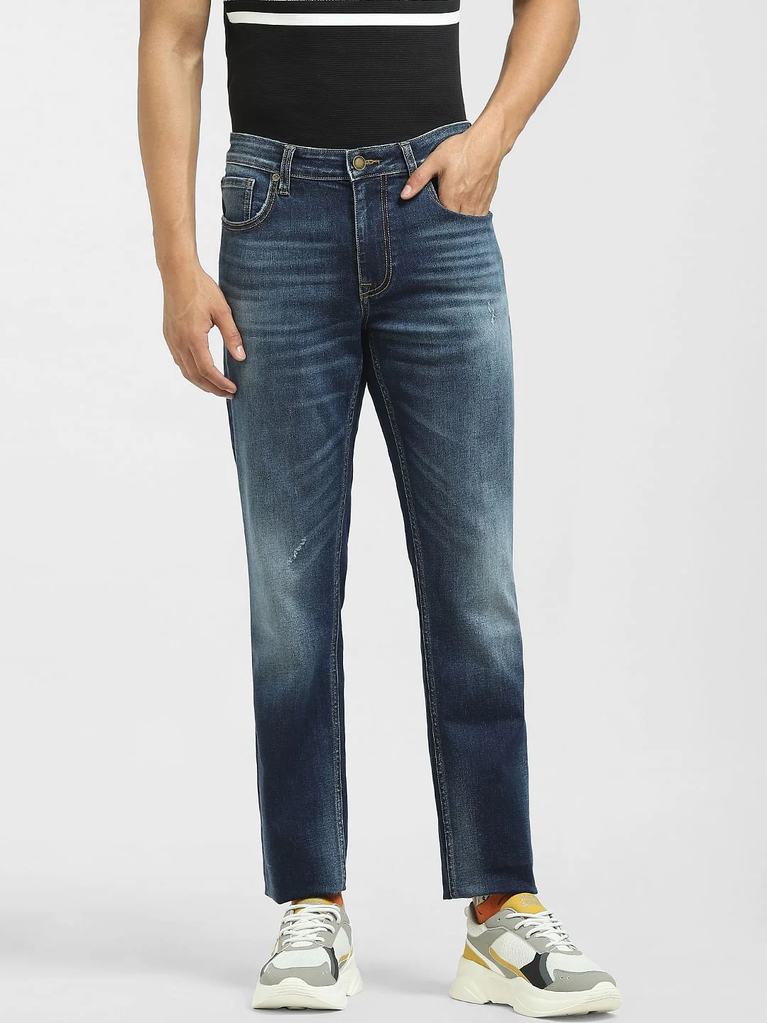 Blue Low Rise Washed Glenn Slim Jeans - Image 2