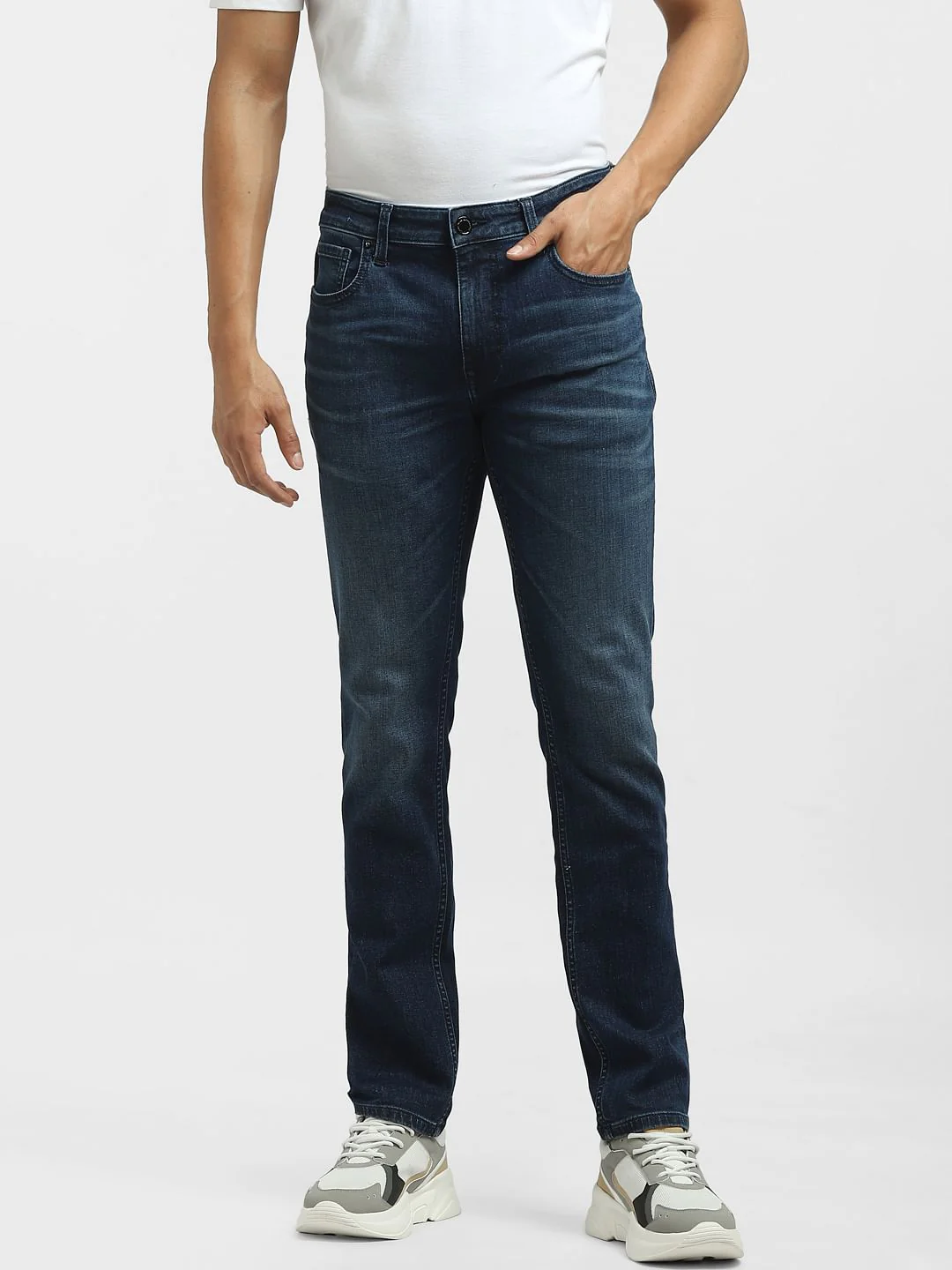 Dark Blue Low Rise Ben Skinny Jeans - Image 2