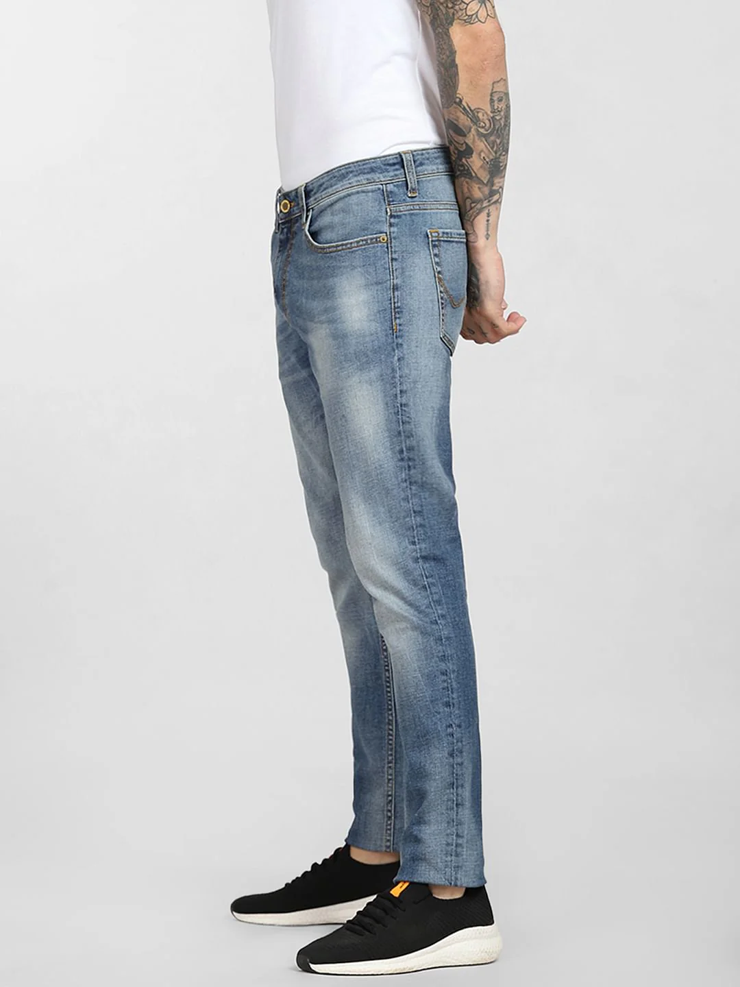 Light Blue Low Rise Faded Slim Jeans - Image 3