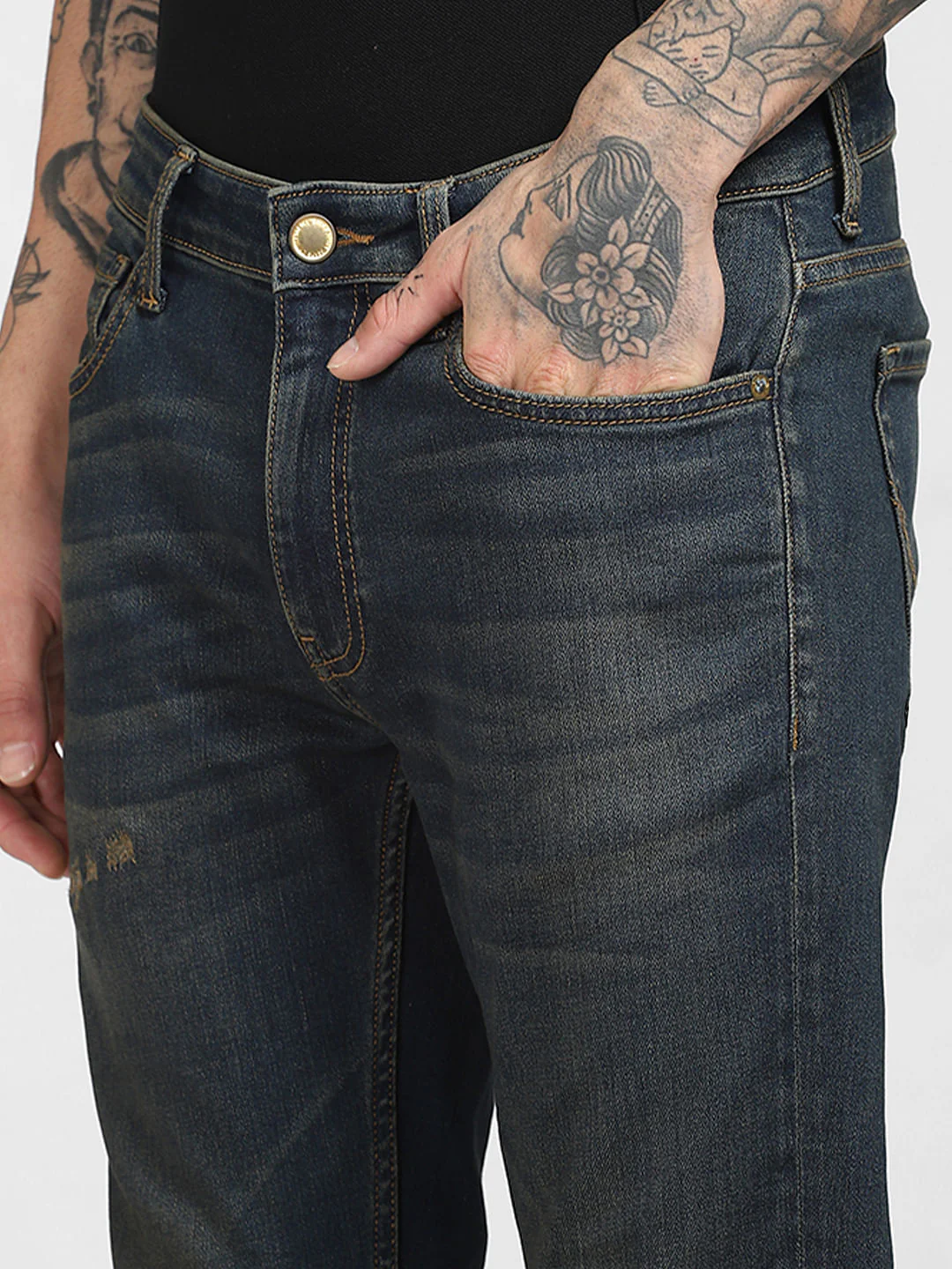 Blue Low Rise Washed Liam Skinny Jeans - Image 5