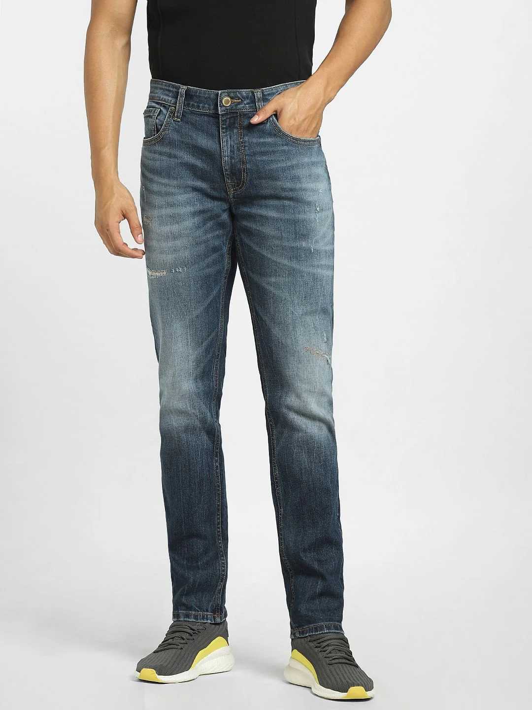 Dark Blue Low Rise Glenn Slim Jeans - Image 2