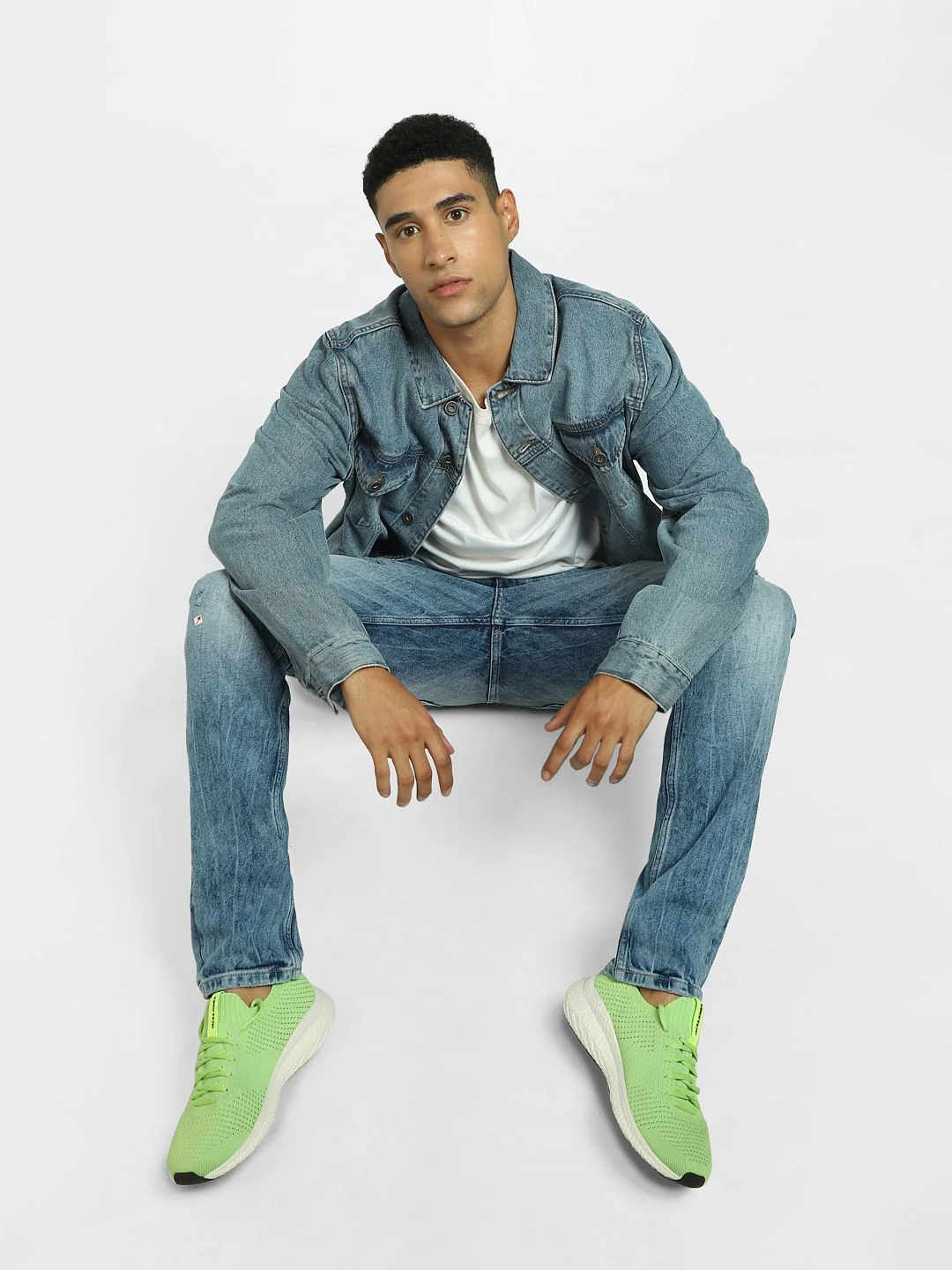 Light Blue Low Rise Distressed Glenn Slim Jeans