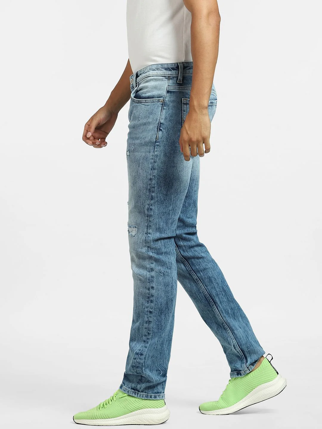 Light Blue Low Rise Distressed Glenn Slim Jeans - Image 3