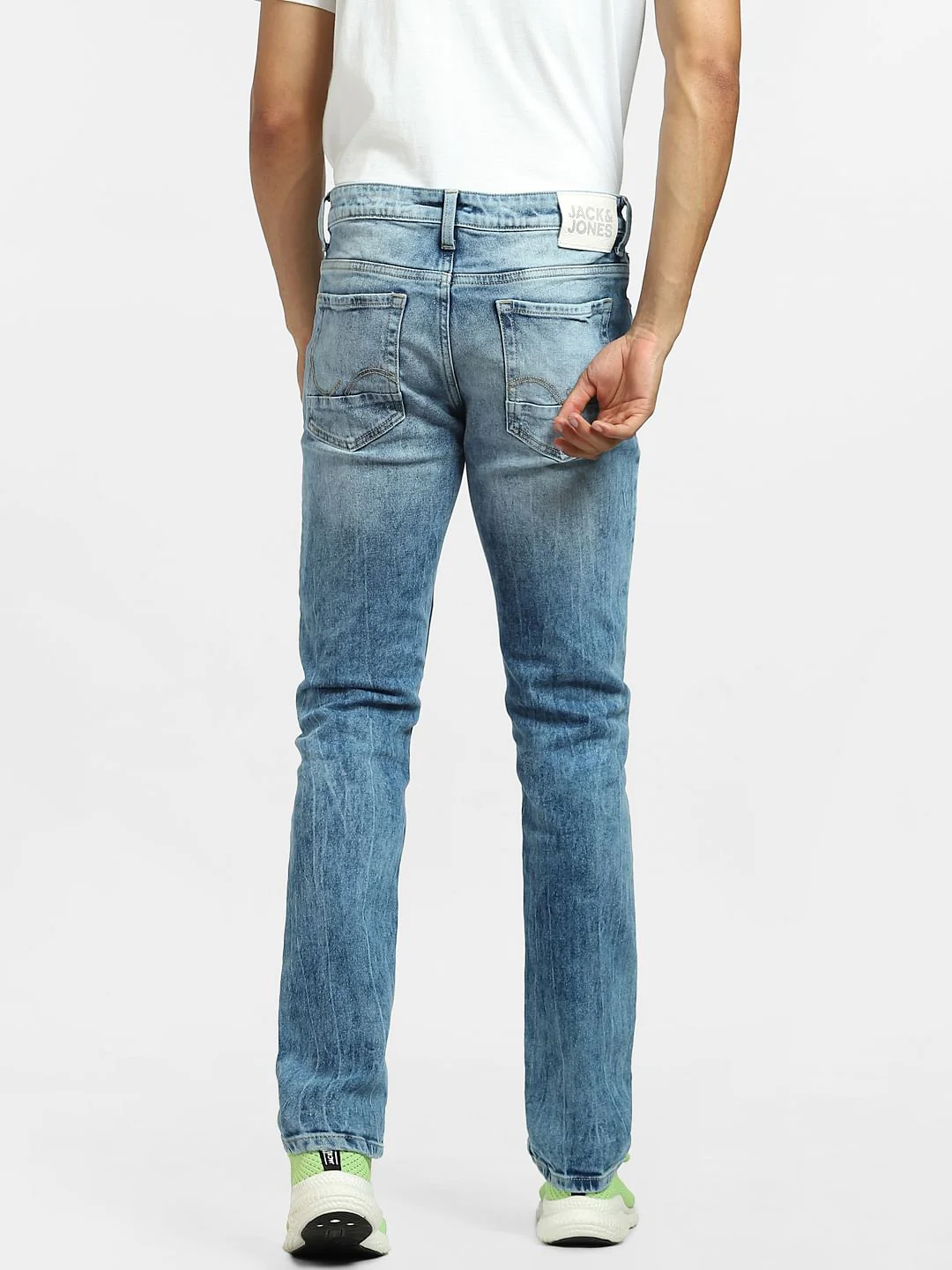 Light Blue Low Rise Distressed Glenn Slim Jeans - Image 4