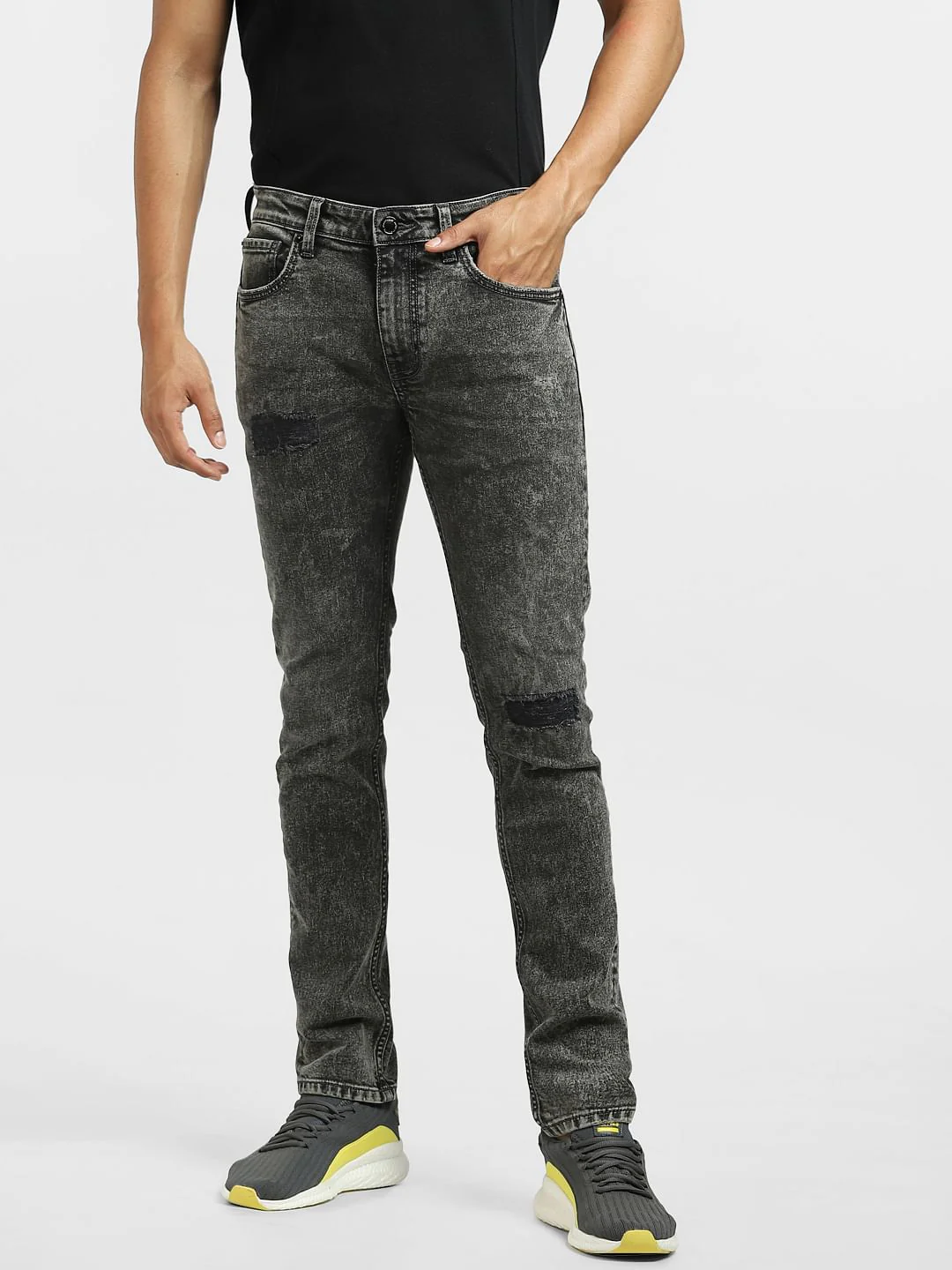 Black Low Rise Washed Liam Skinny Jeans - Image 2