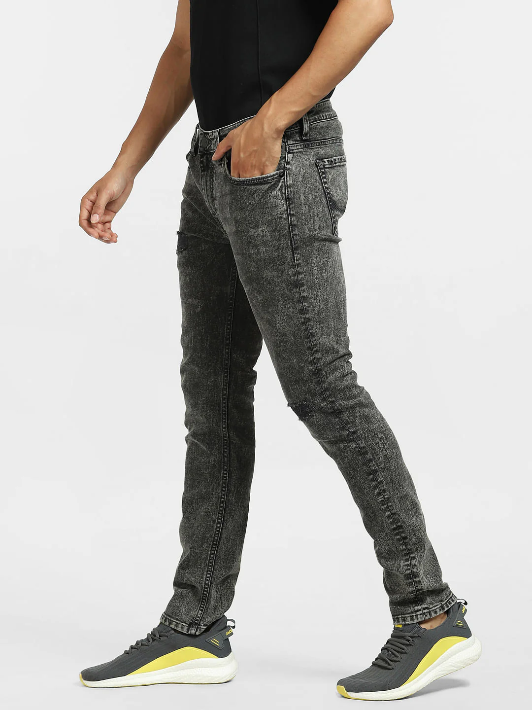 Black Low Rise Washed Liam Skinny Jeans - Image 3