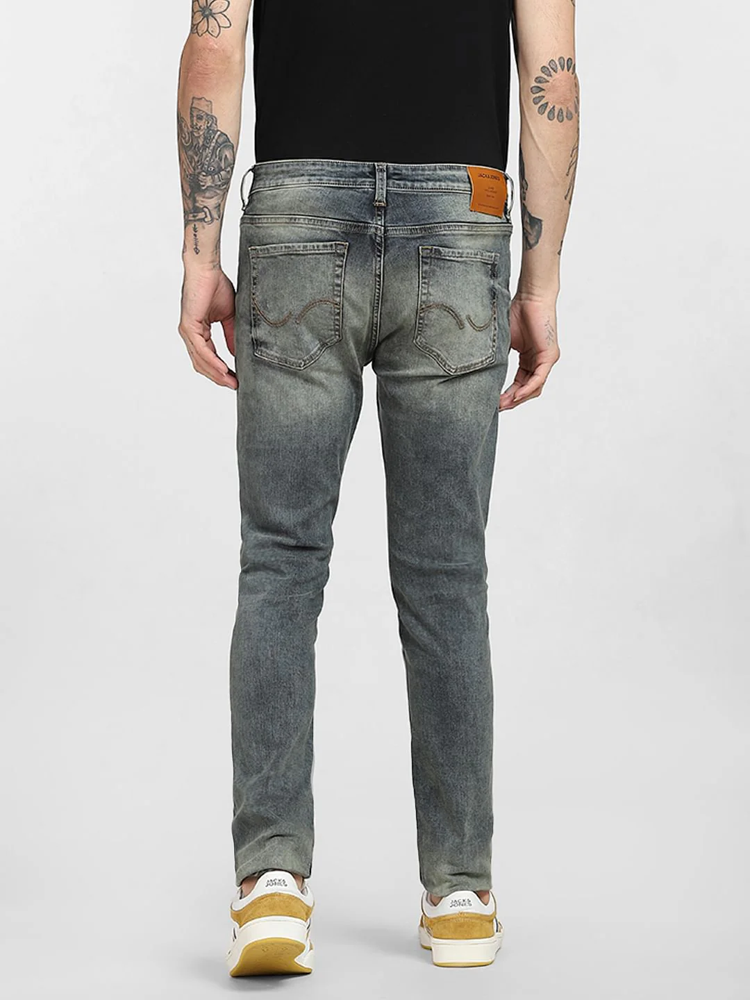 Blue Low Rise Washed Skinny Jeans - Image 4