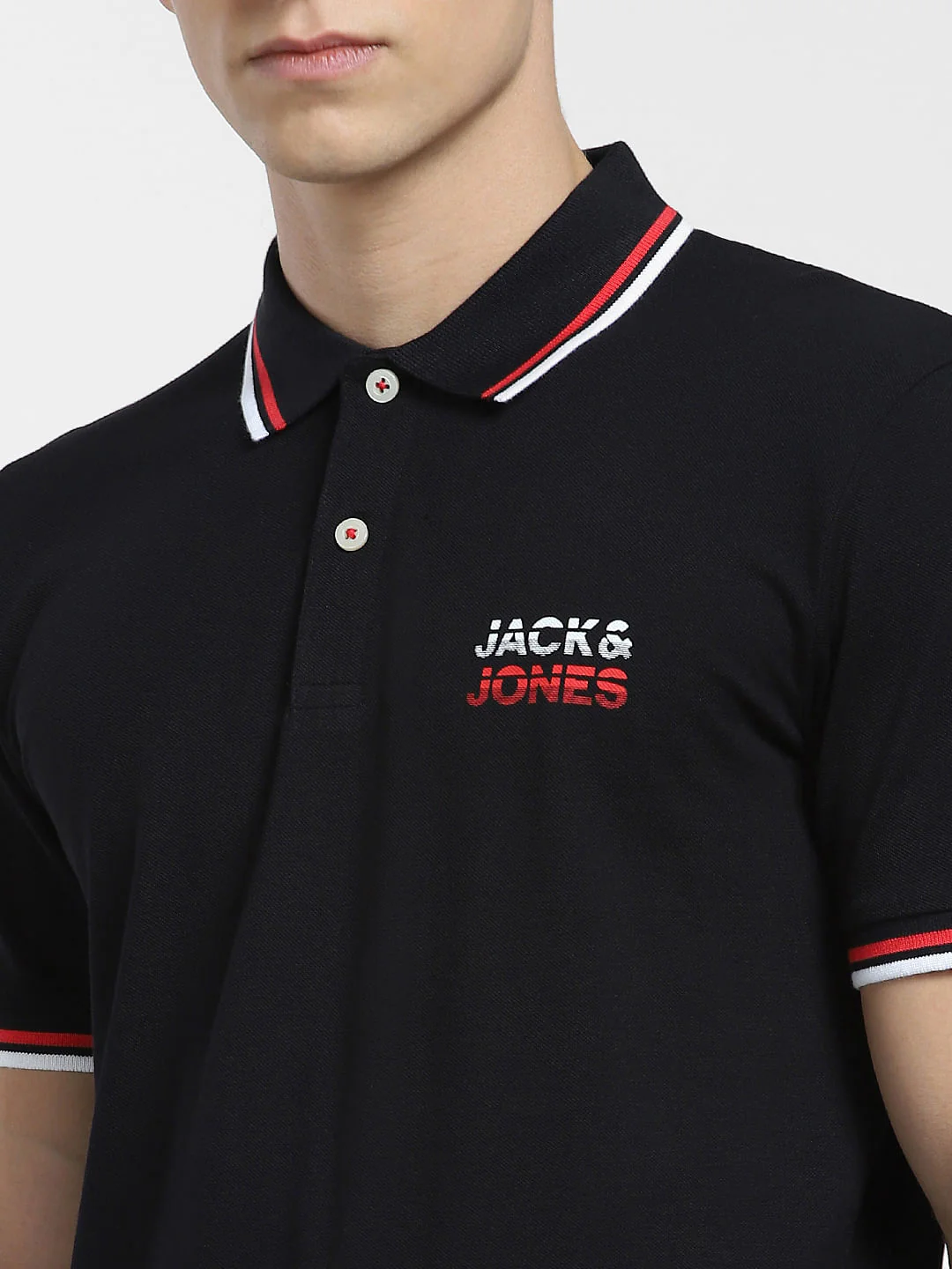 Black Logo Print Polo T-shirt - Image 5