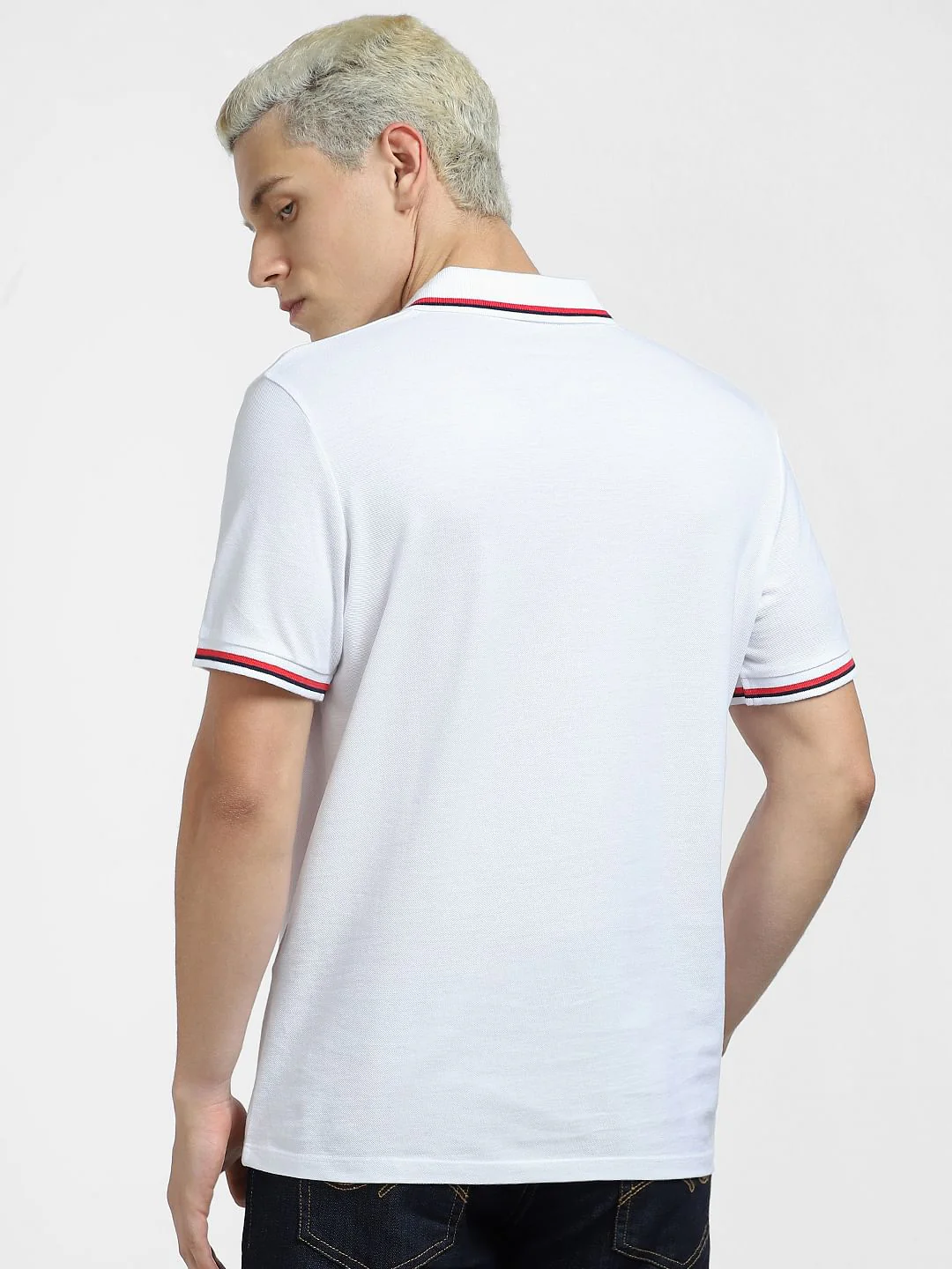 White Logo Print Polo T-shirt - Image 4