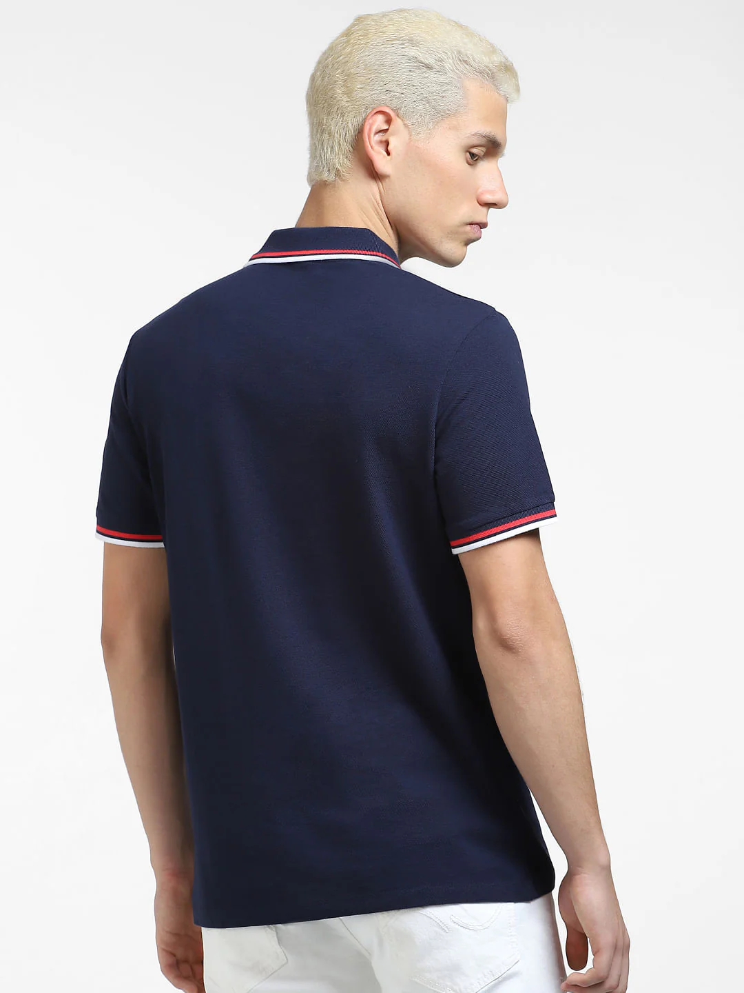 Blue Logo Print Polo T-shirt - Image 4