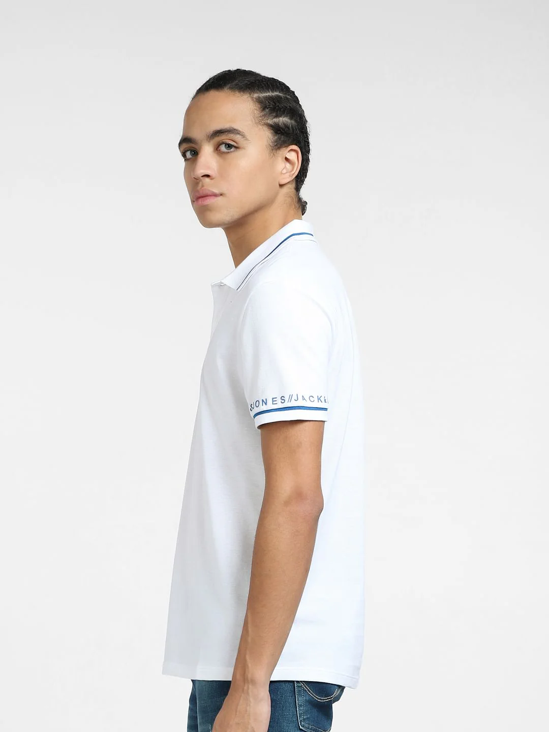 White Polo Neck T-shirt - Image 3