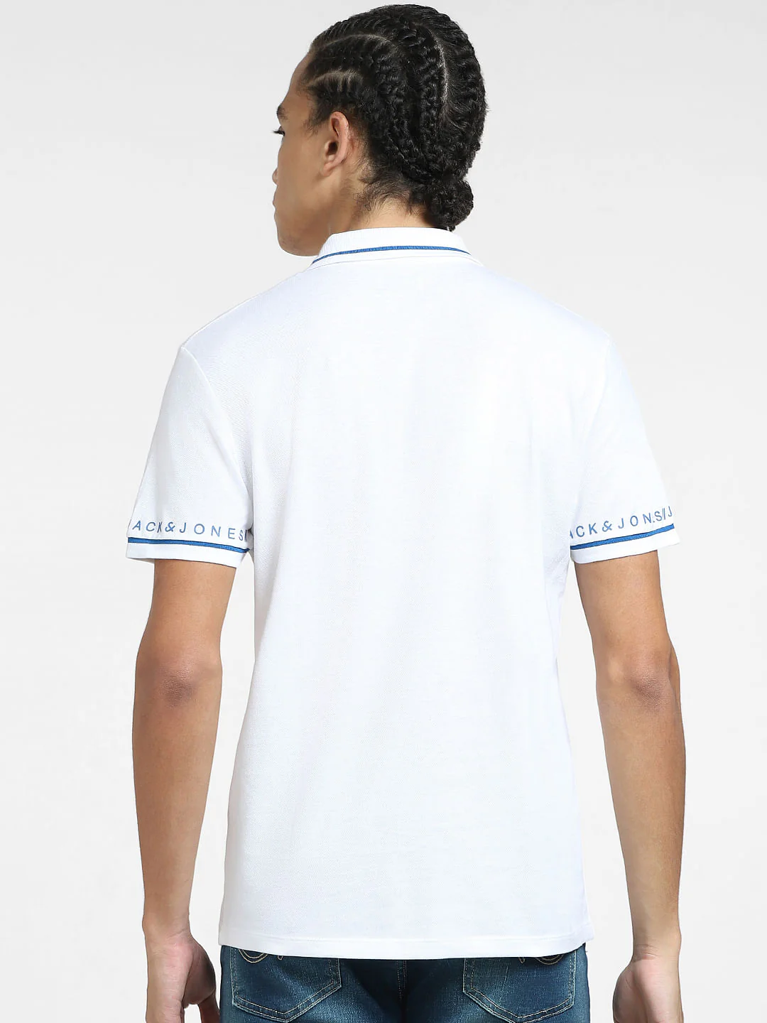 White Polo Neck T-shirt - Image 4