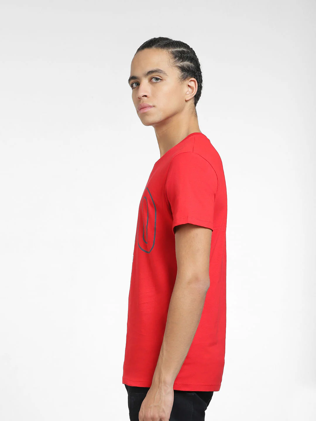 Red Typographic Print Crew Neck T-shirt - Image 3
