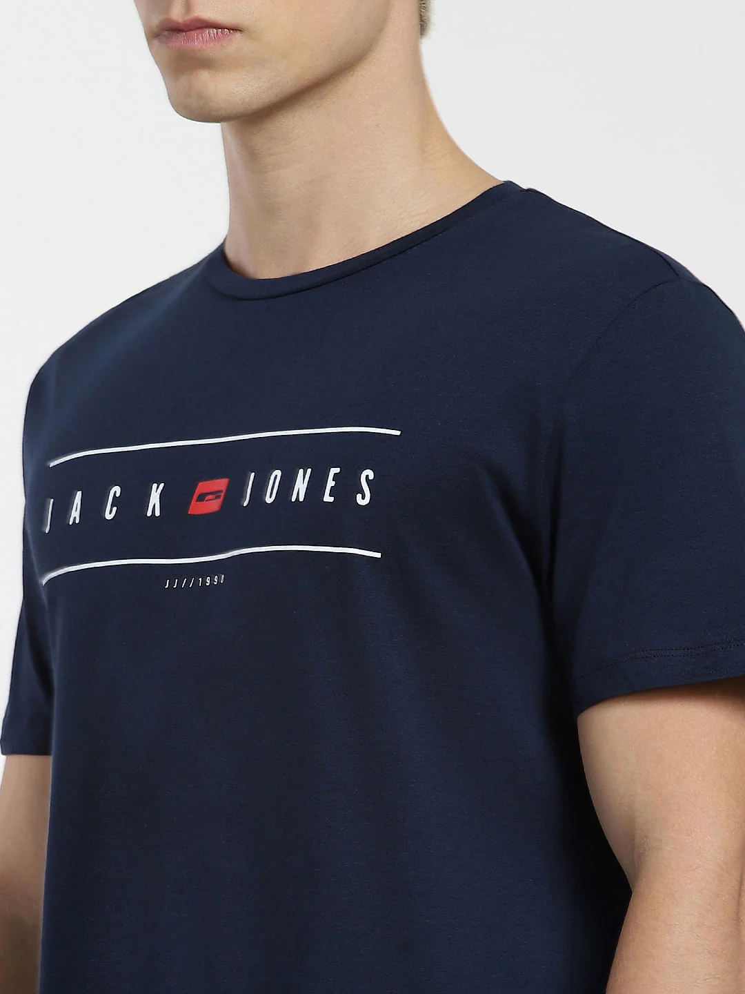 Blue Logo Print Crew Neck T-shirt - Image 5