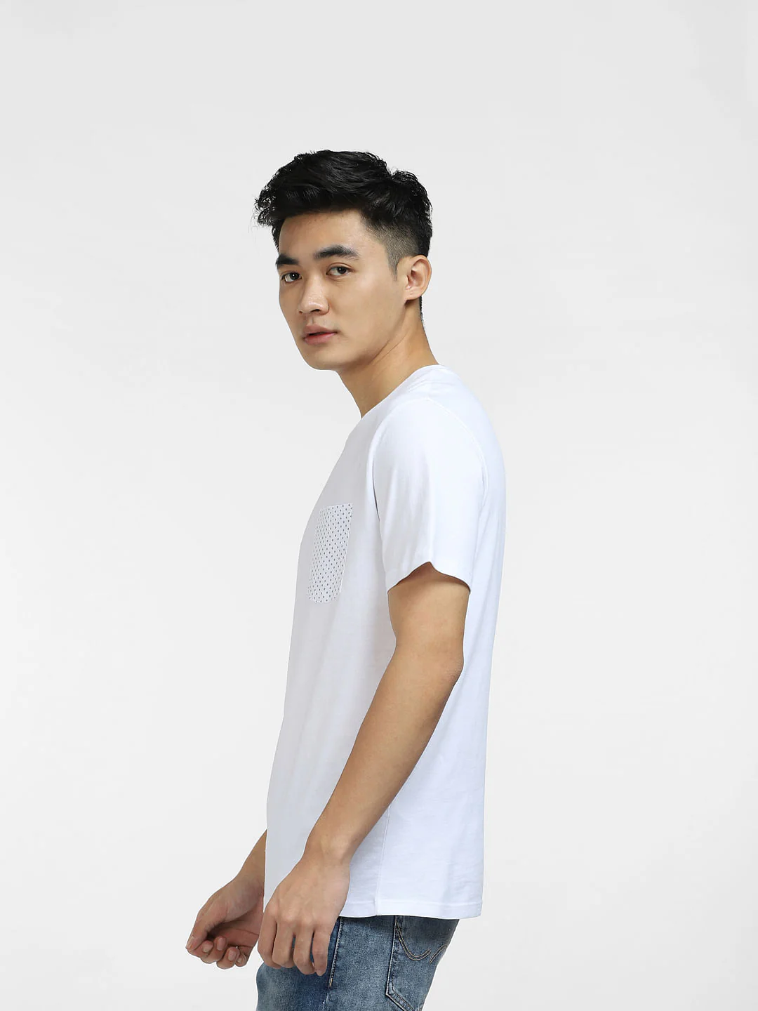 White Crew Neck T-shirt - Image 3