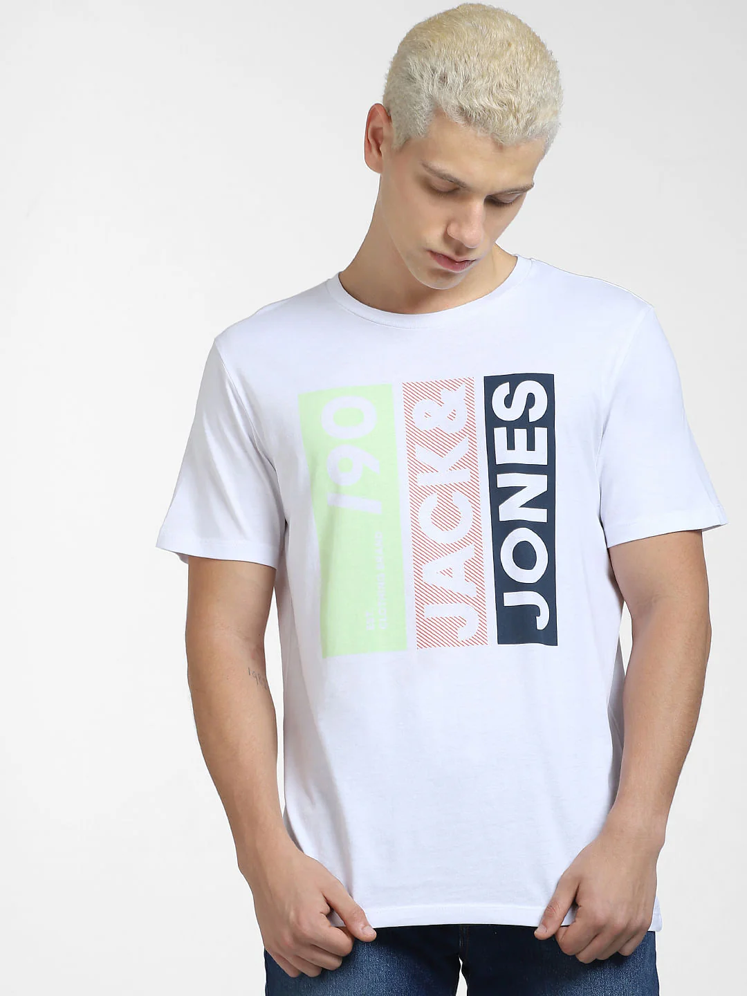 White Typographic Logo Crew Neck T-shirt - Image 2