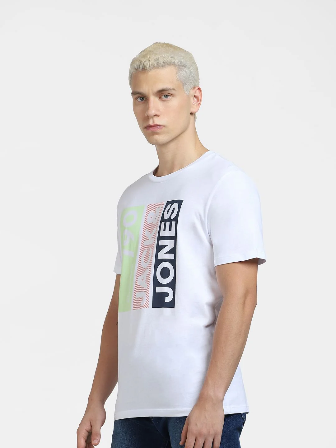 White Typographic Logo Crew Neck T-shirt - Image 3