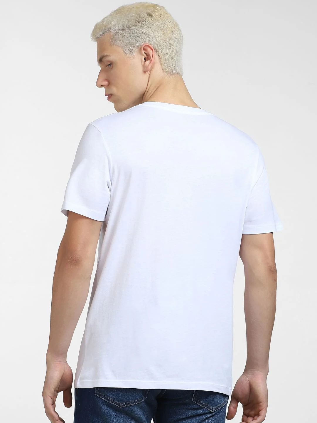White Typographic Logo Crew Neck T-shirt - Image 4