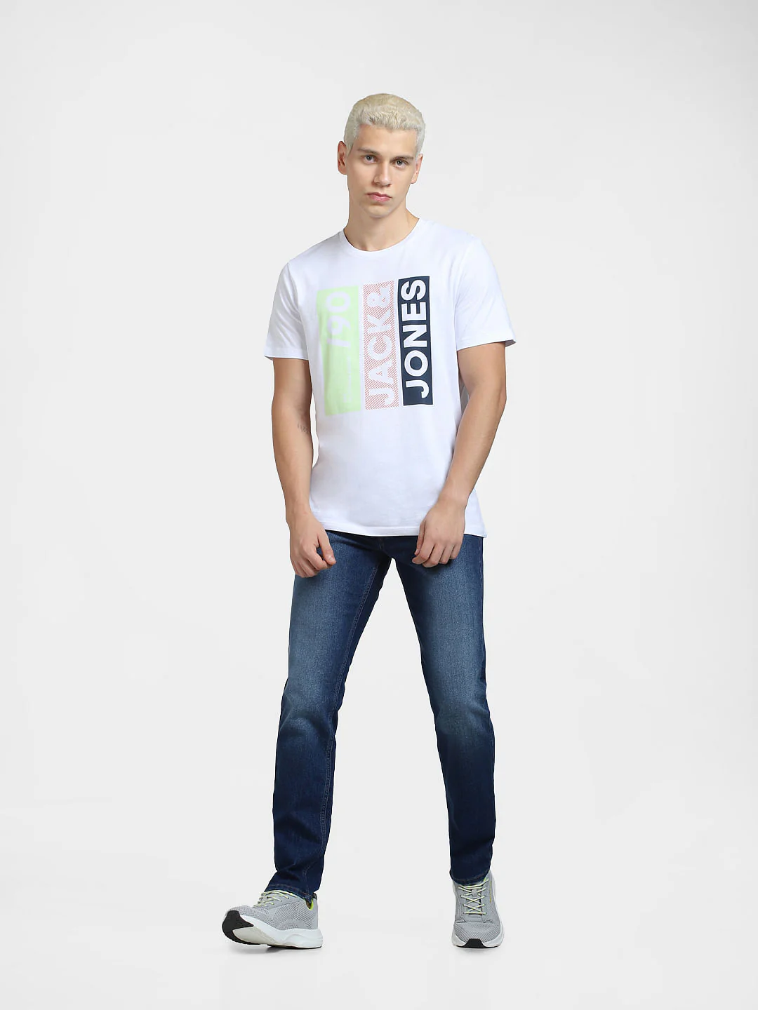 White Typographic Logo Crew Neck T-shirt - Image 6