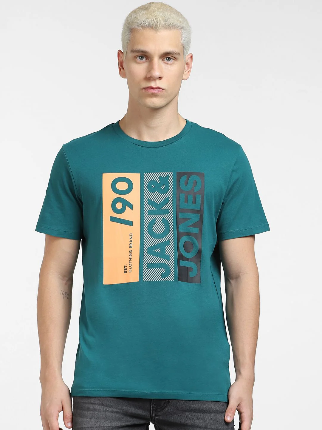 Green Typographic Logo Crew Neck T-shirt - Image 2