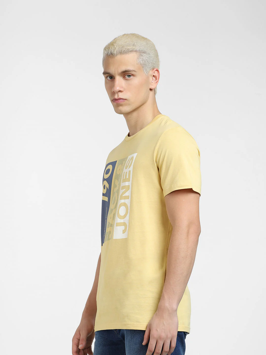 Yellow Typographic Logo Crew Neck T-shirt - Image 3
