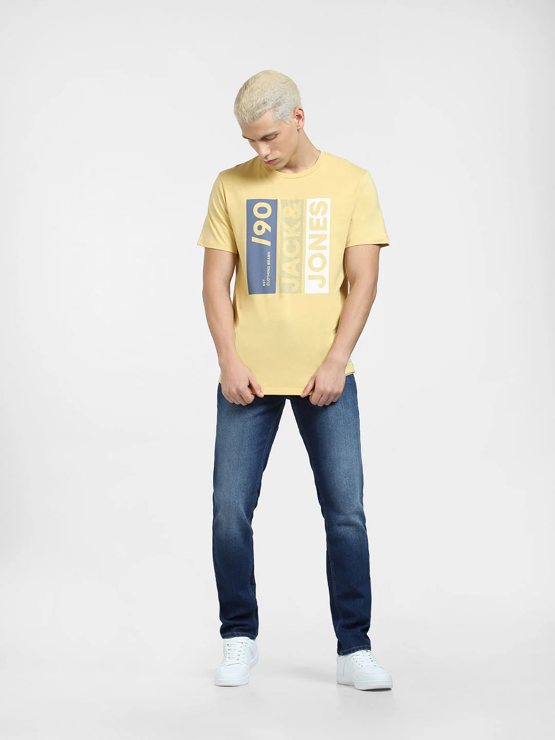 Yellow Typographic Logo Crew Neck T-shirt - Image 6