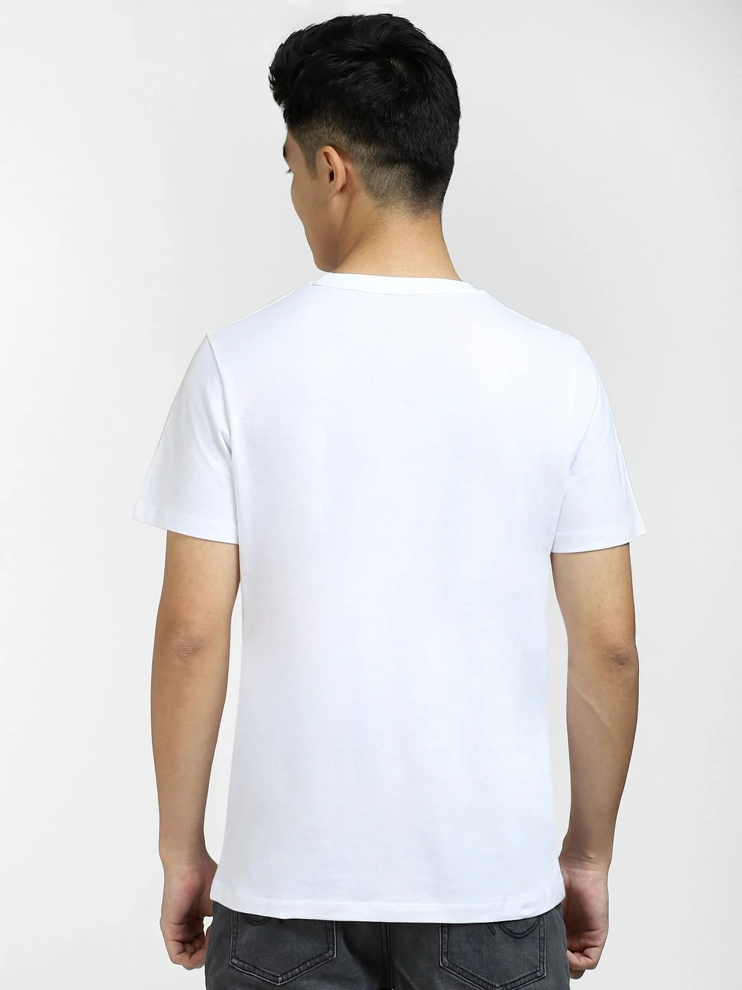 White Crew Neck T-shirt - Image 4
