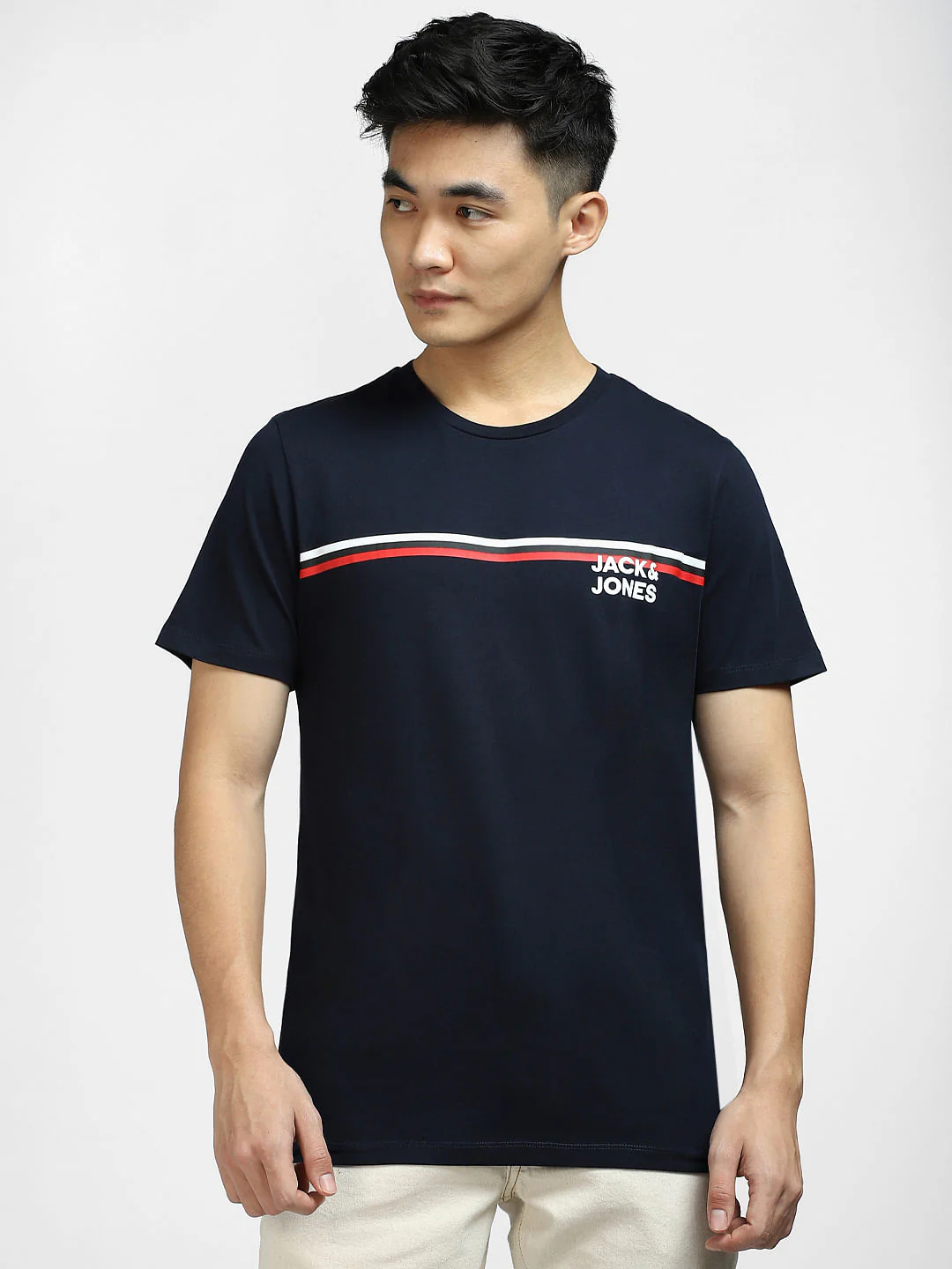 Navy Blue Crew Neck T-shirt - Image 2