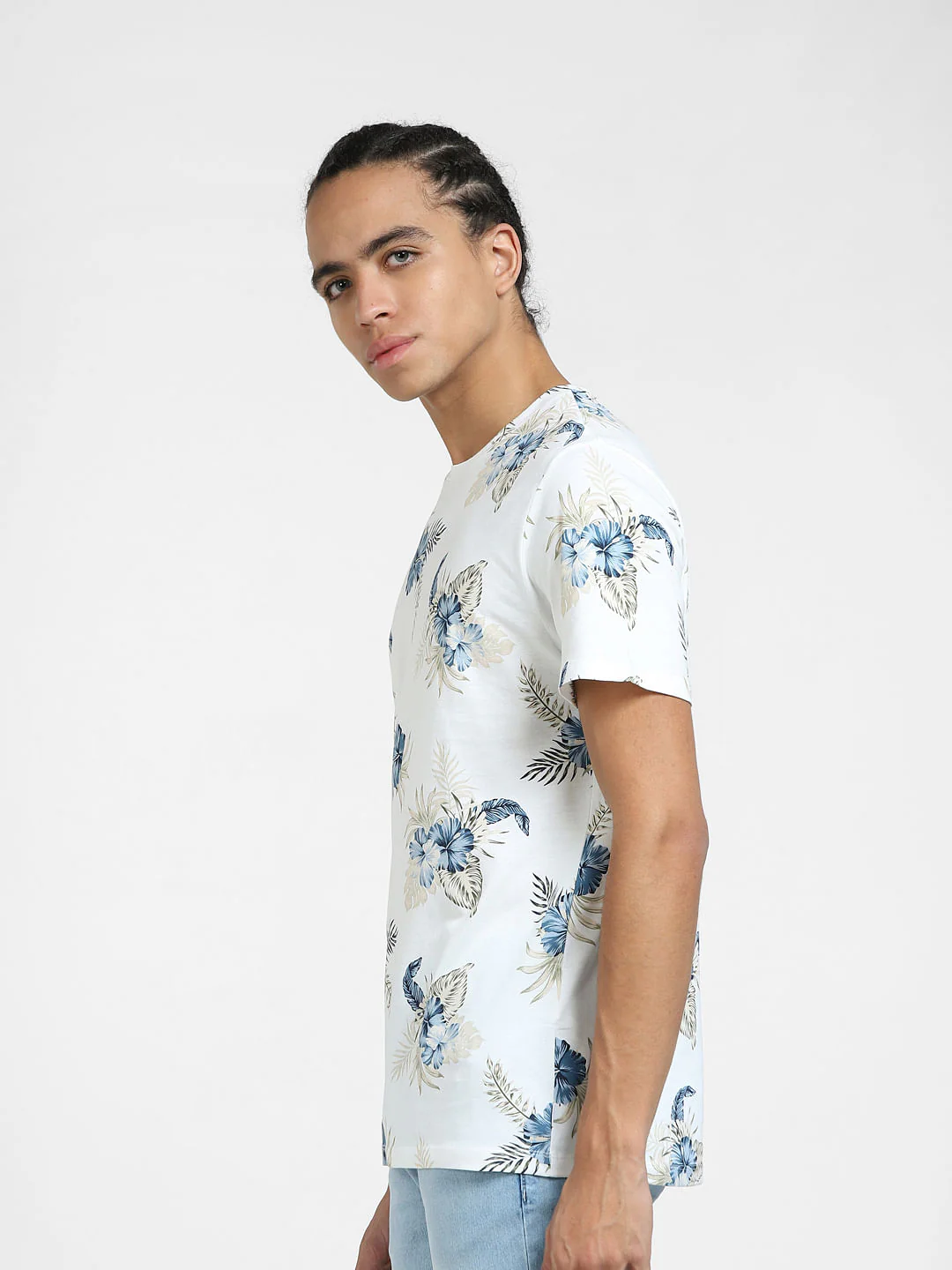 White All Over Print Crew Neck T-shirt - Image 3