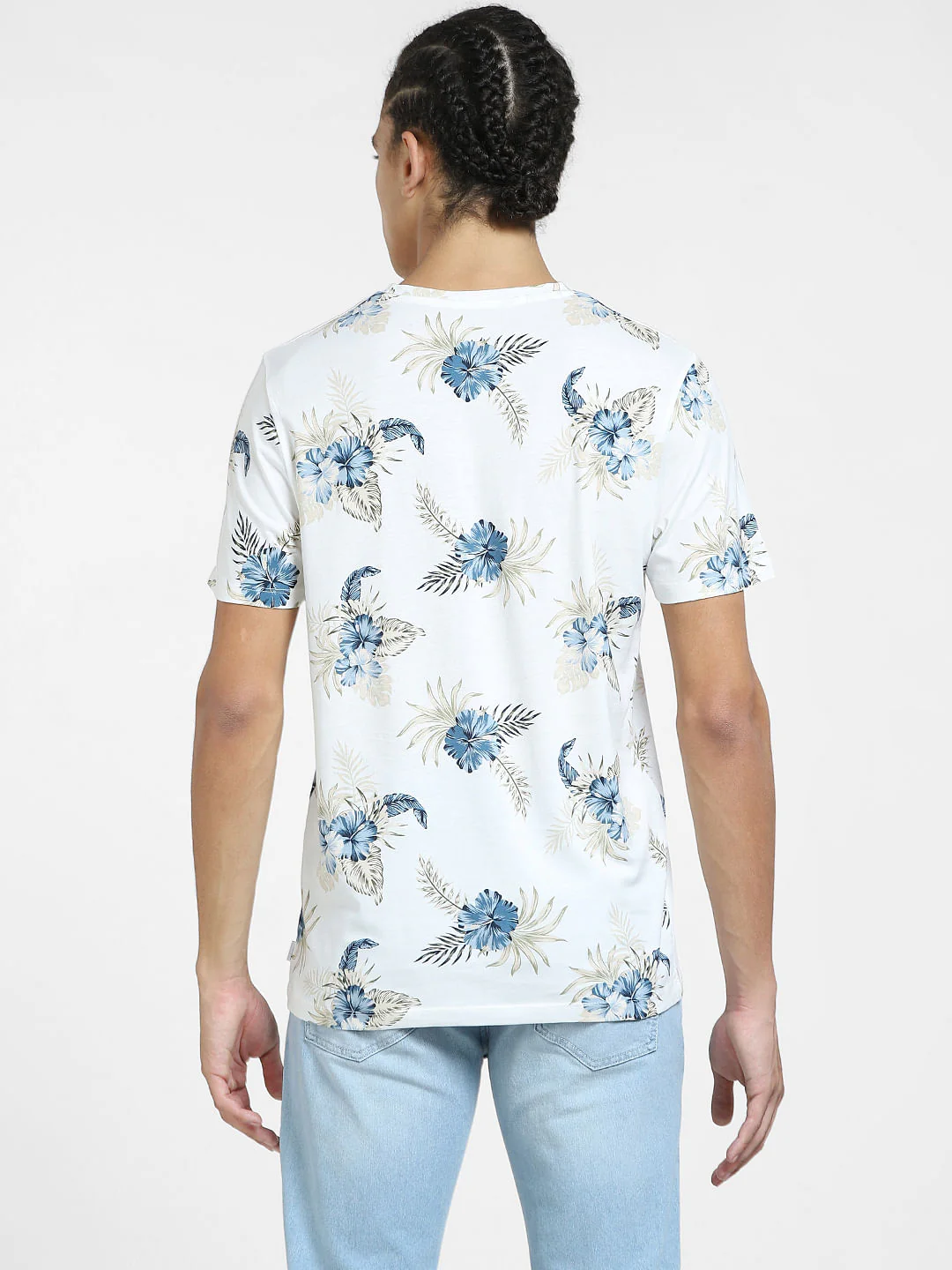 White All Over Print Crew Neck T-shirt - Image 4